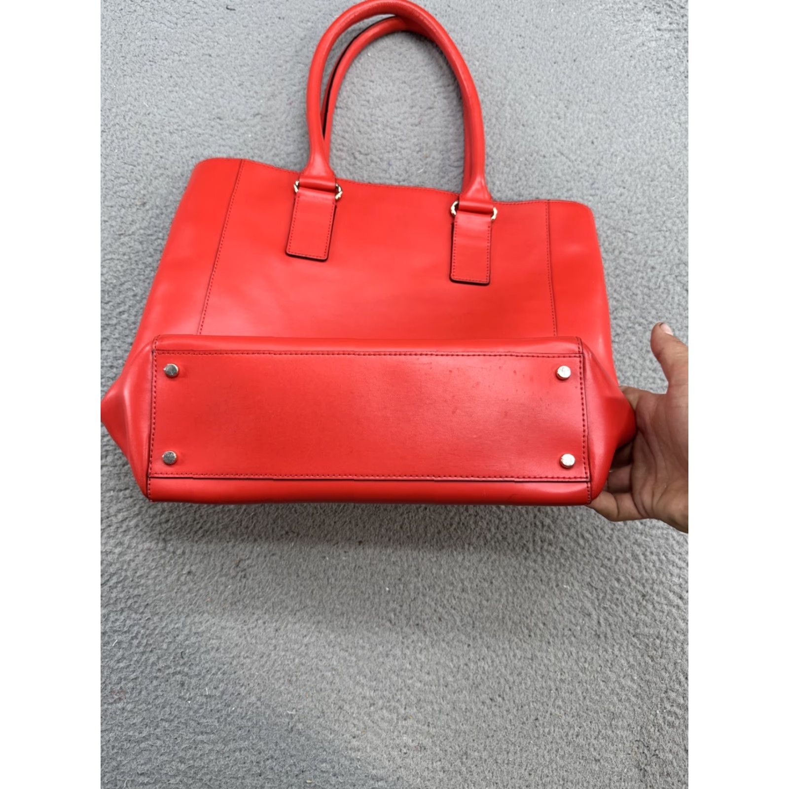 Vintage kate spade new york Red Cow Leather Large Shoulder Tote Bag Purse Handbag Size ONE SIZE - 6 Thumbnail