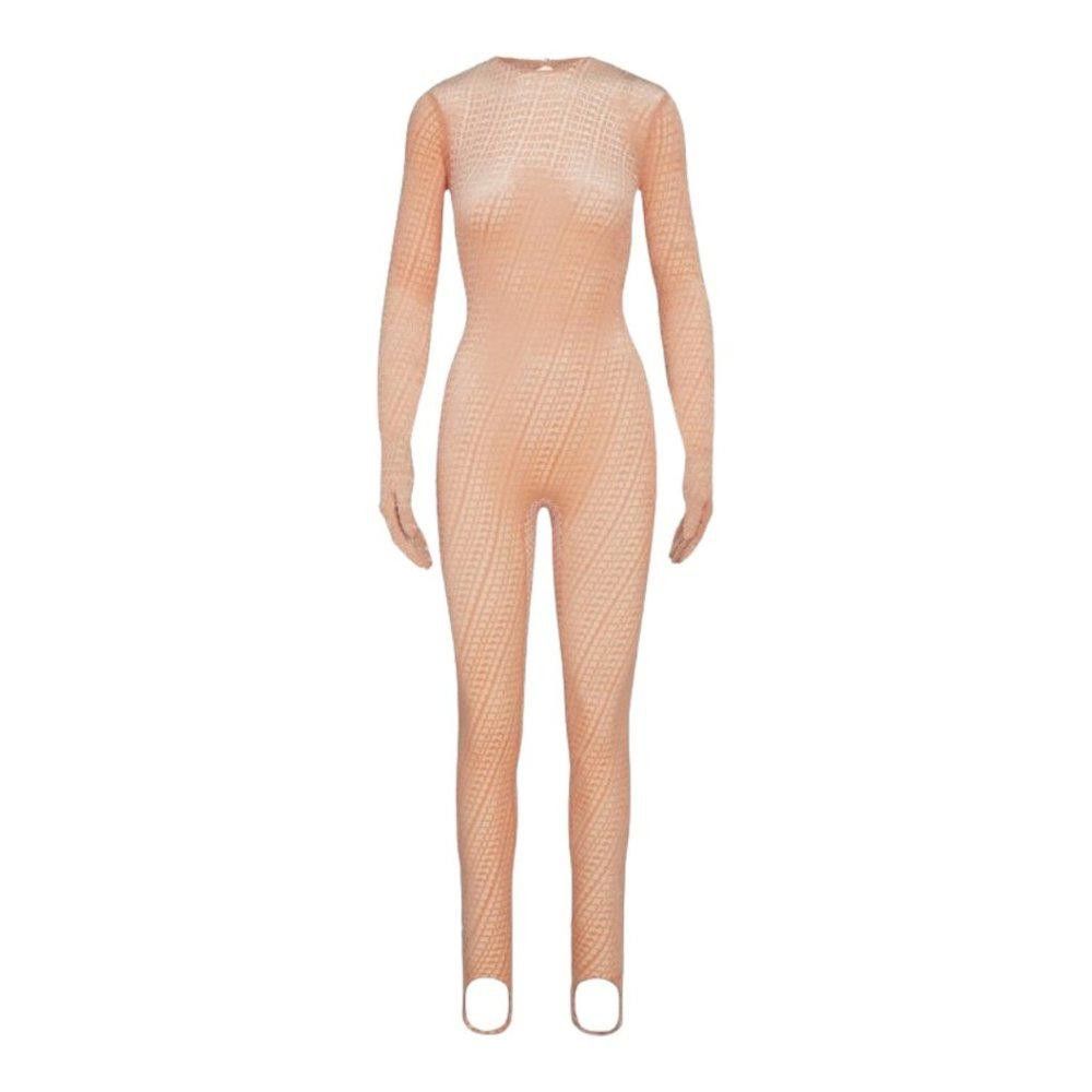 Designer NT283 Skims NWT Velvet Stirrup Onesie Gloved Hands-PEACH 4X Size 30" / US 8 / IT 44 - 2 Thumbnail