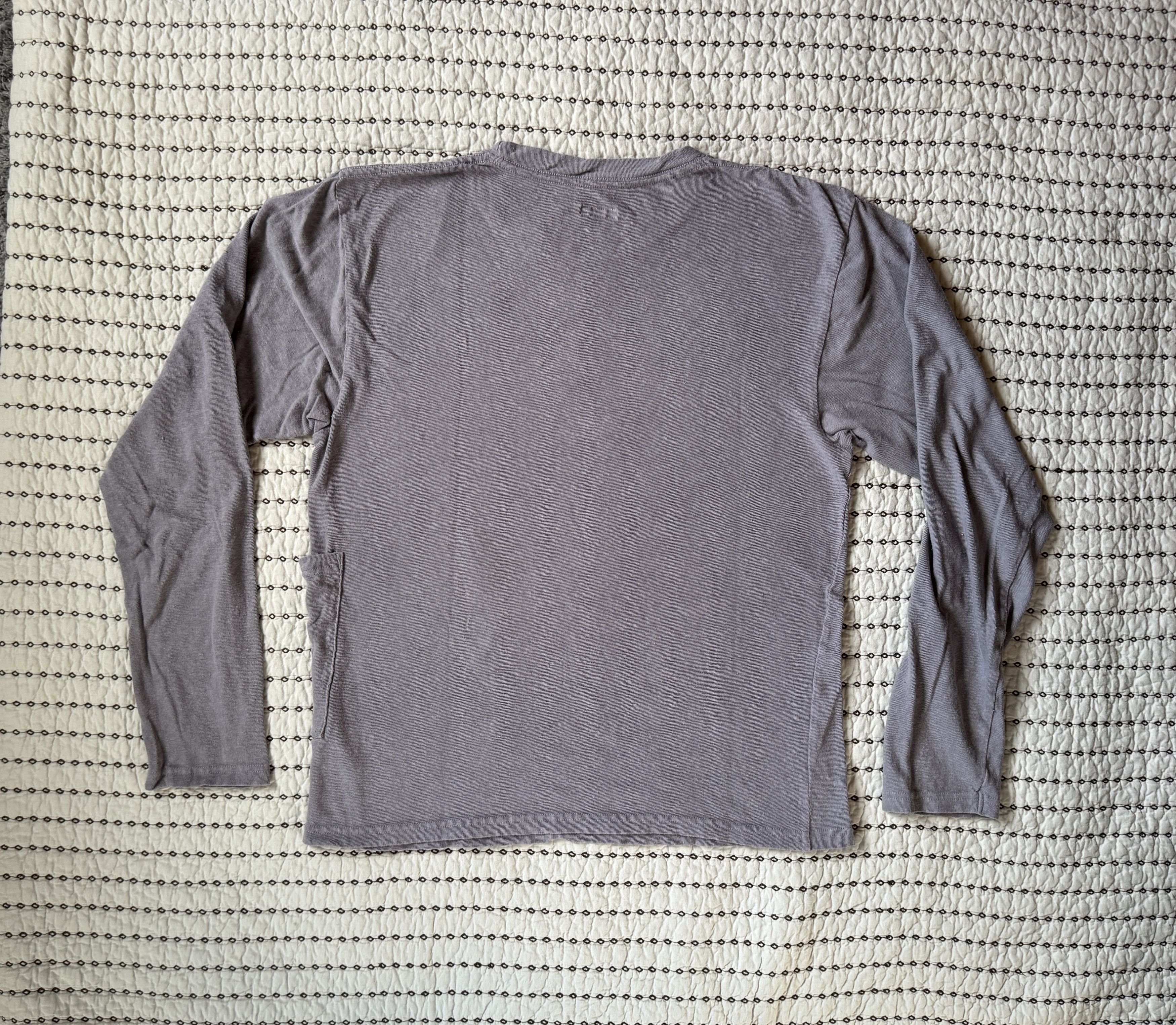 KAPITAL GAUZE JERSEY BISCUIT POCKET T-SHIRT SZ 3 LGT PURPLE