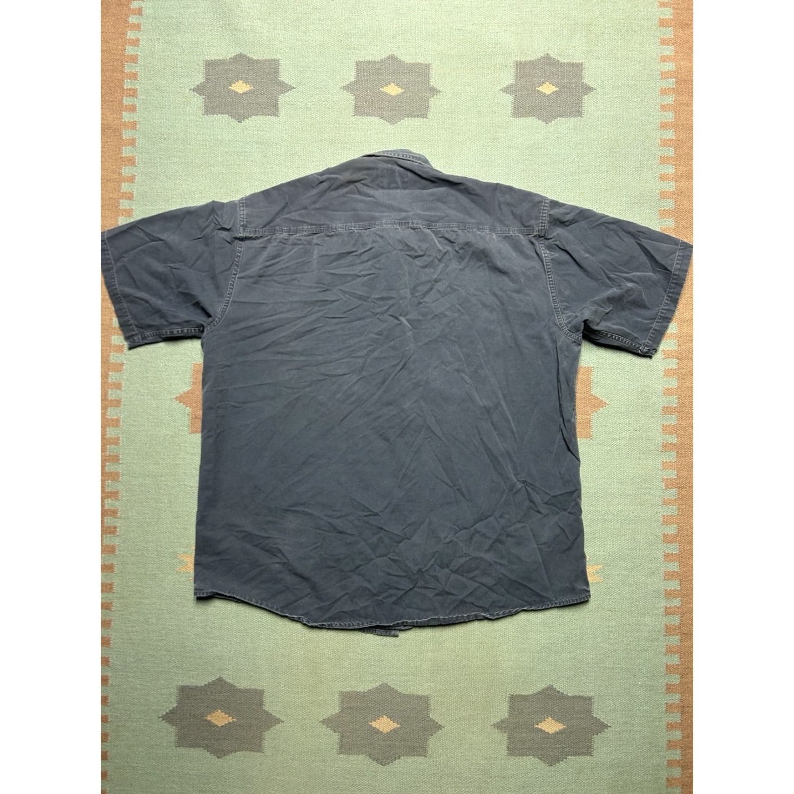 Vintage VINTAGE Cabela's Shirt Short Sleeve Button-Up Canvas Cotton Blue XL Tall Men Size US XL / EU 56 / 4 - 6 Thumbnail