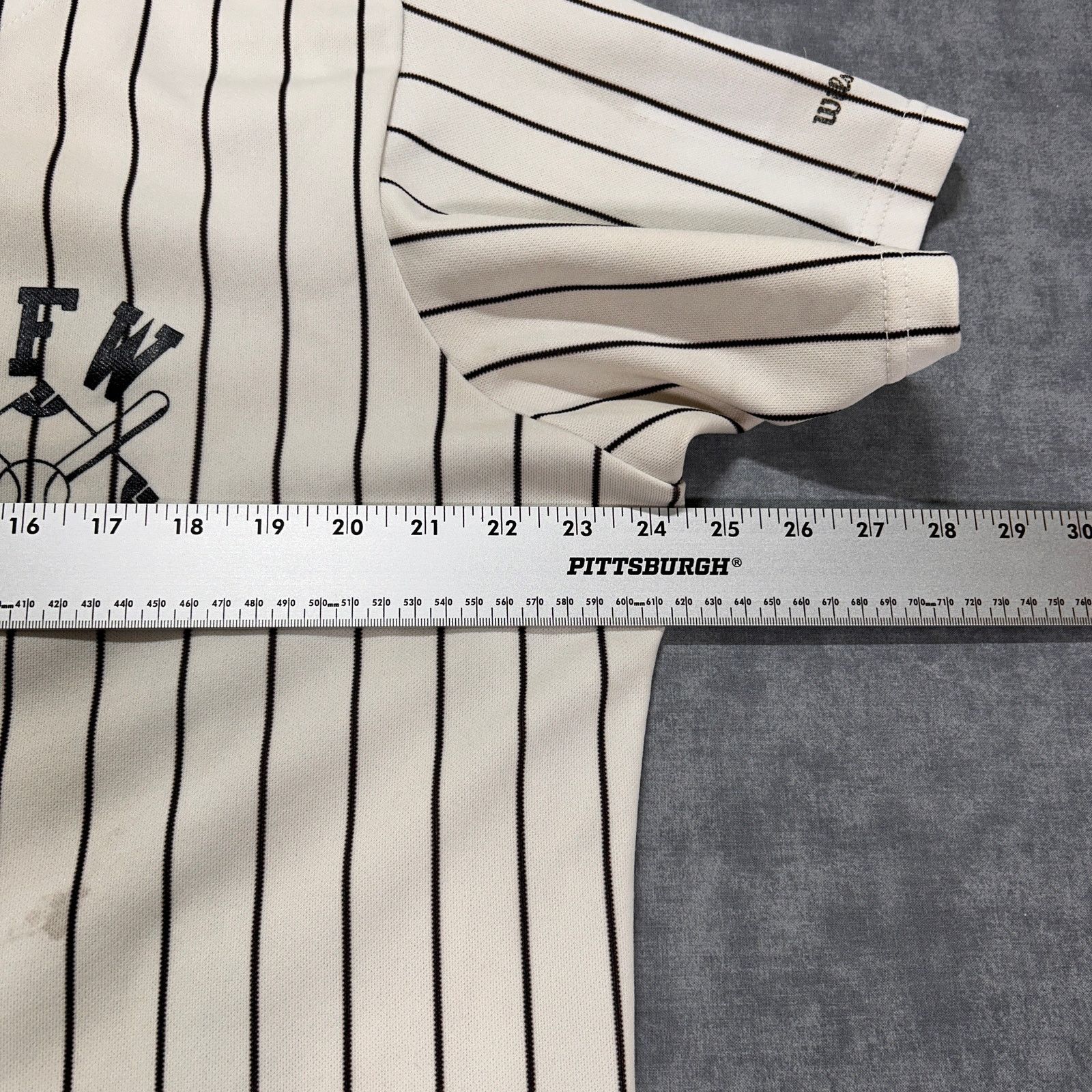 Wilson VTG Wilson VFW pinstripe sportswear baseball jersey mens XL Size US XL / EU 56 / 4 - 10 Thumbnail