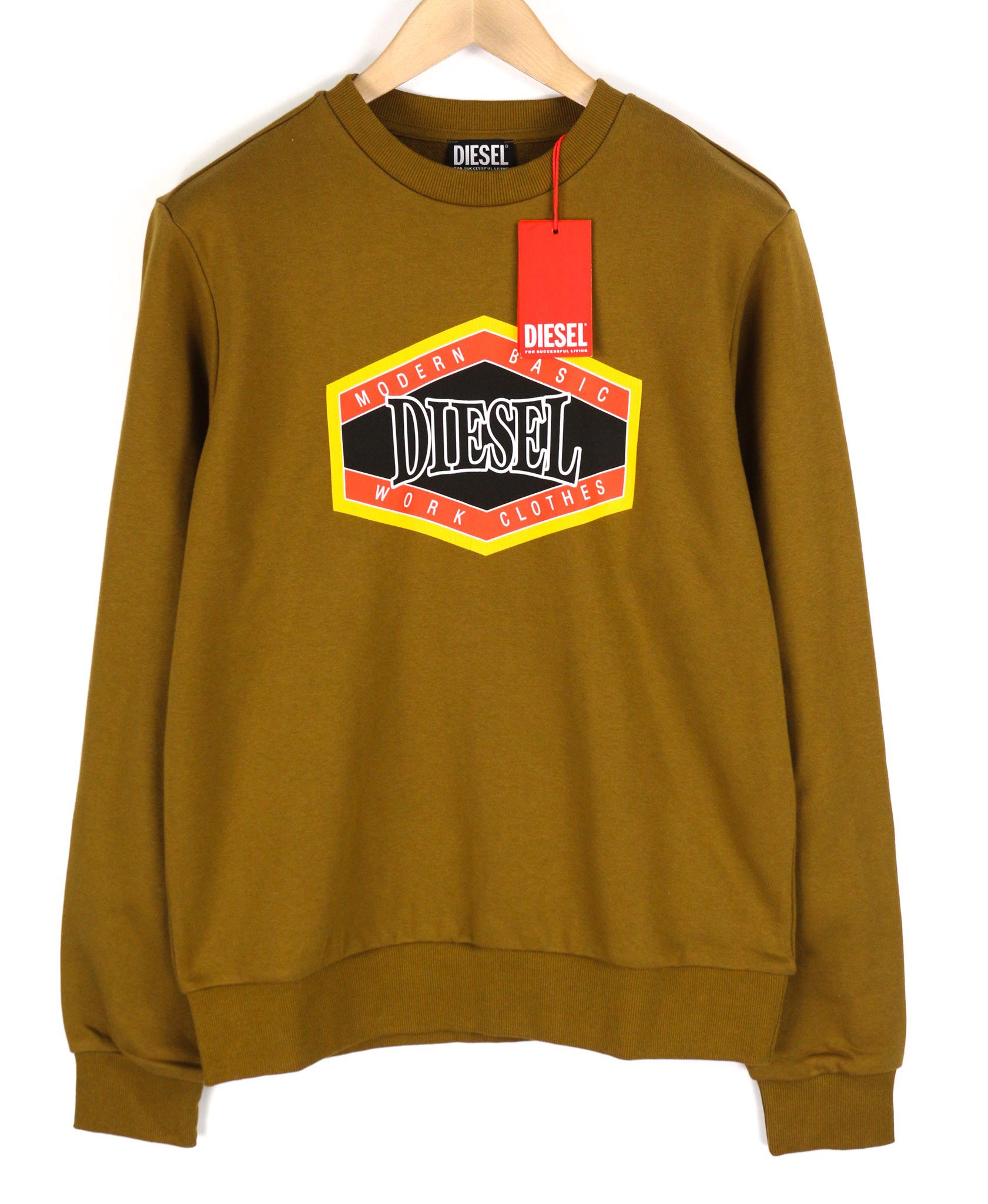 Diesel S-GINN-K27 S Brown Oversized Crew Neck Sweatshirt 40087 Size US S / EU 44-46 / 1 - 1 Thumbnail