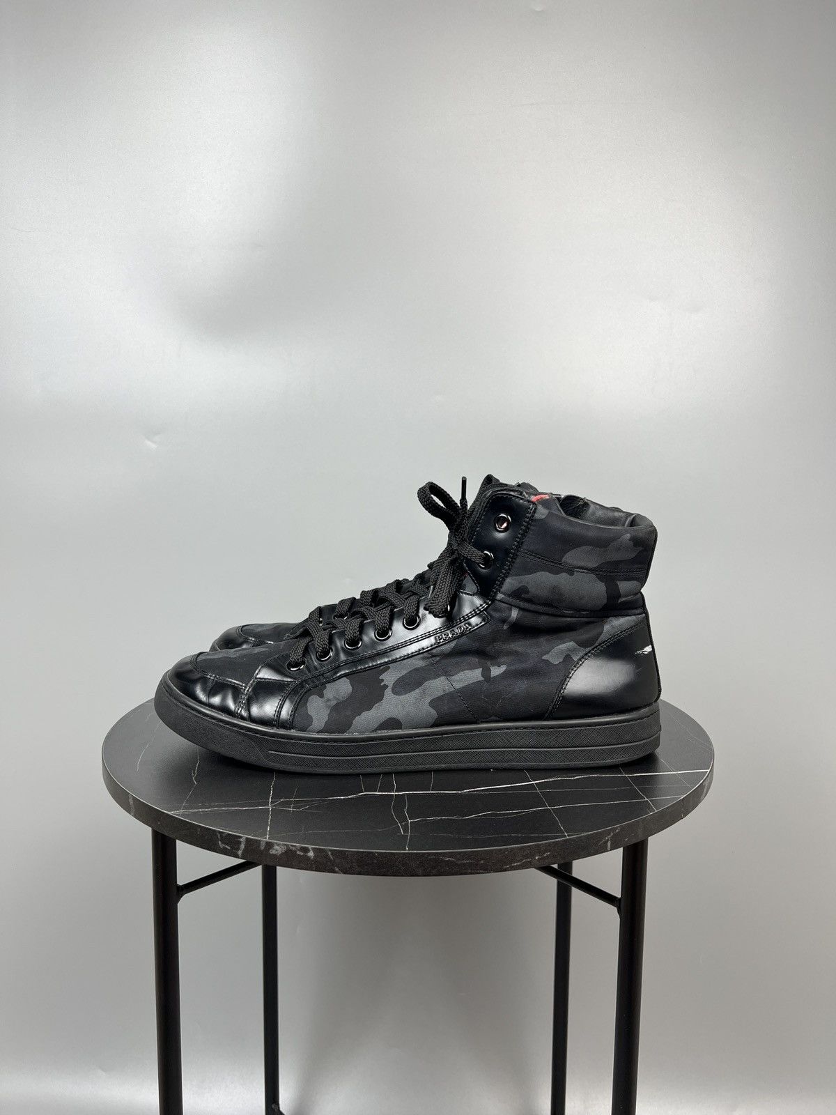 Prada Vintage Prada Red Tab Hi Top Camo Sneakers Size US 12 / EU 45 - 4 Thumbnail