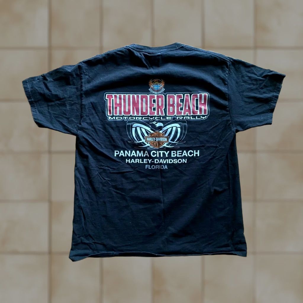 Harley Davidson Harley-Davidson T Shirt Thunder Beach Panama City Beach FL 2015 Rally Black Shirt Mens L Crew Neck Cotton Short Sleeve Skull Size US L / EU 52-54 / 3 - 1 Thumbnail