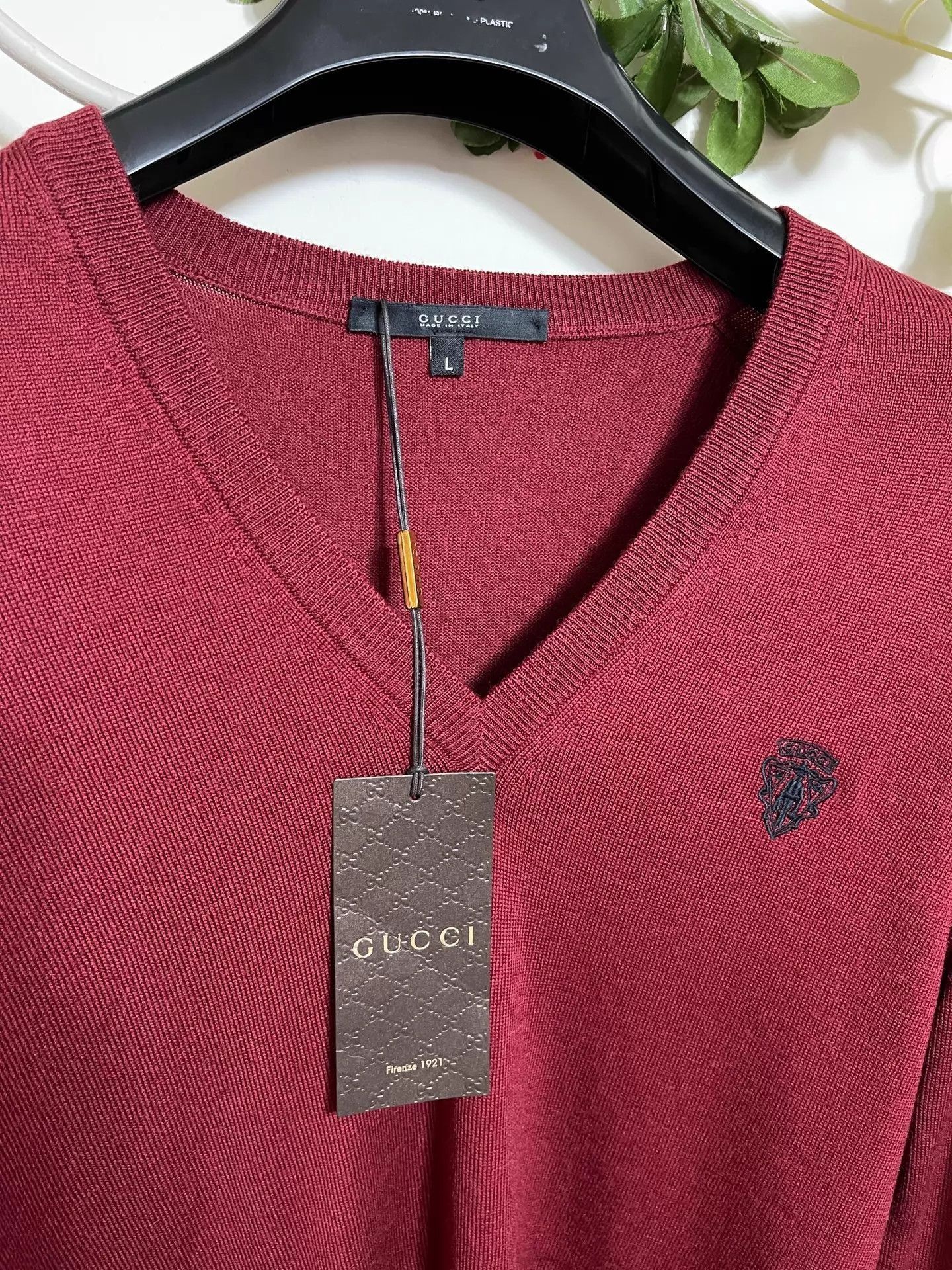 Gucci Red V-Neck Long Sleeve Knit Sweater Size US XXS / EU 40 - 3 Thumbnail