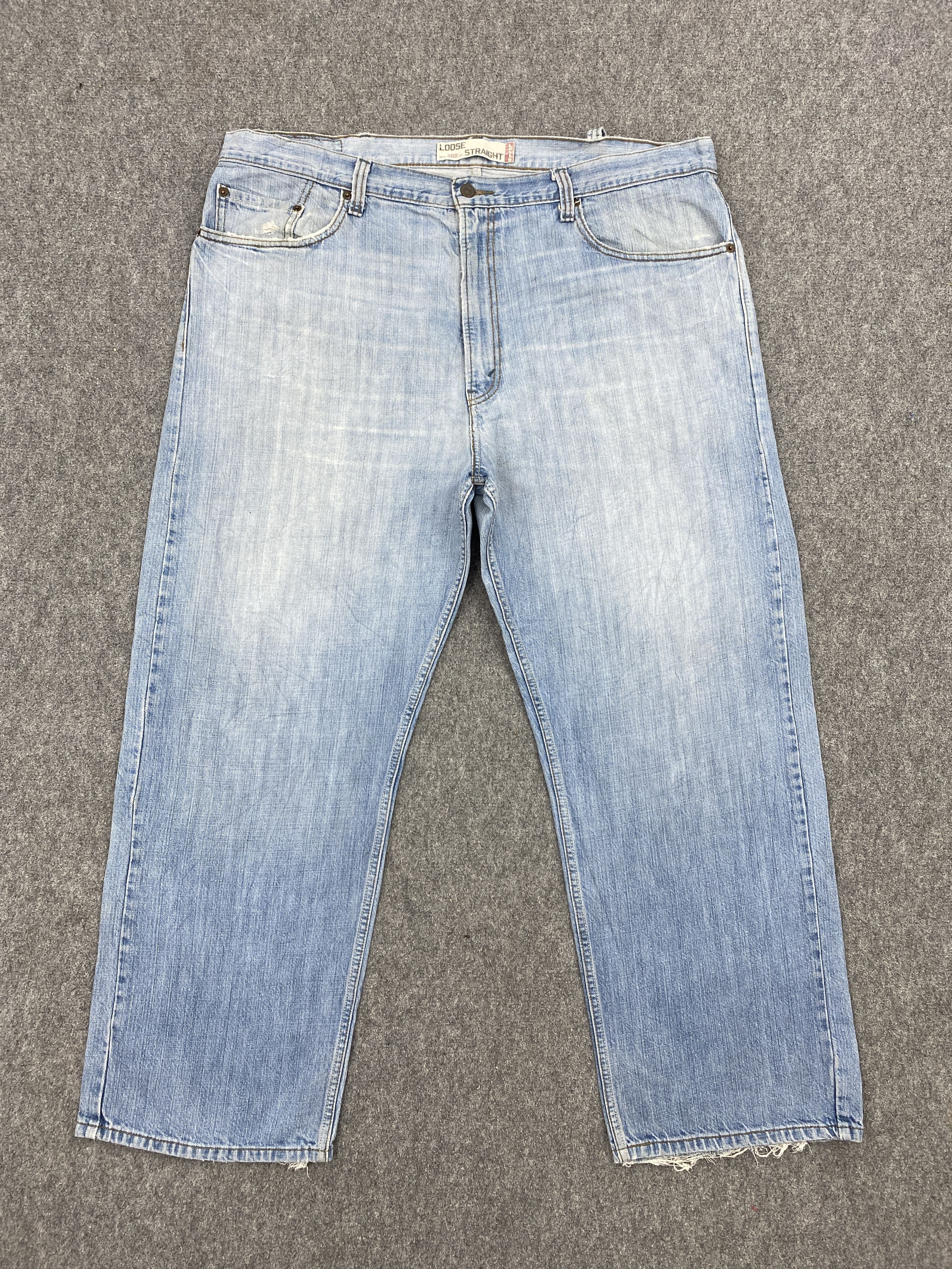 image of Levis x Vintage Levi's 569 Light Washed Jeans in Blue Denim, Men's (Size 43)