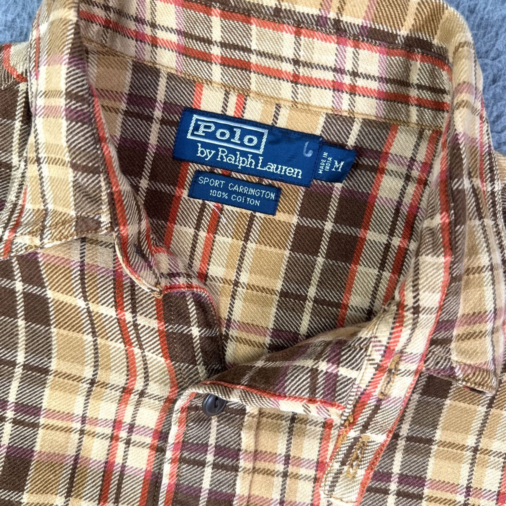 Polo Ralph Lauren VINTAGE Polo Ralph Lauren Sport Carrington Shirt Mens M Plaid Flannel Work Chinstrap Size US M / EU 48-50 / 2 - 3 Thumbnail