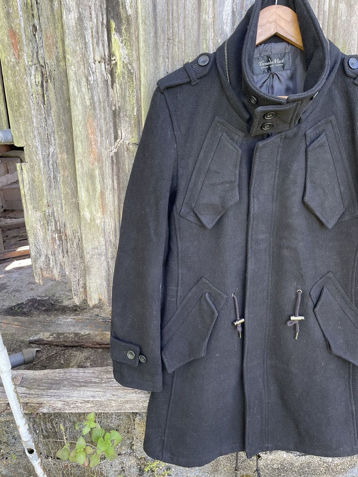Tornado Mart Tornado Mart Black Military-Inspired Wool Coat Size US S / EU 44-46 / 1 - 4 Thumbnail