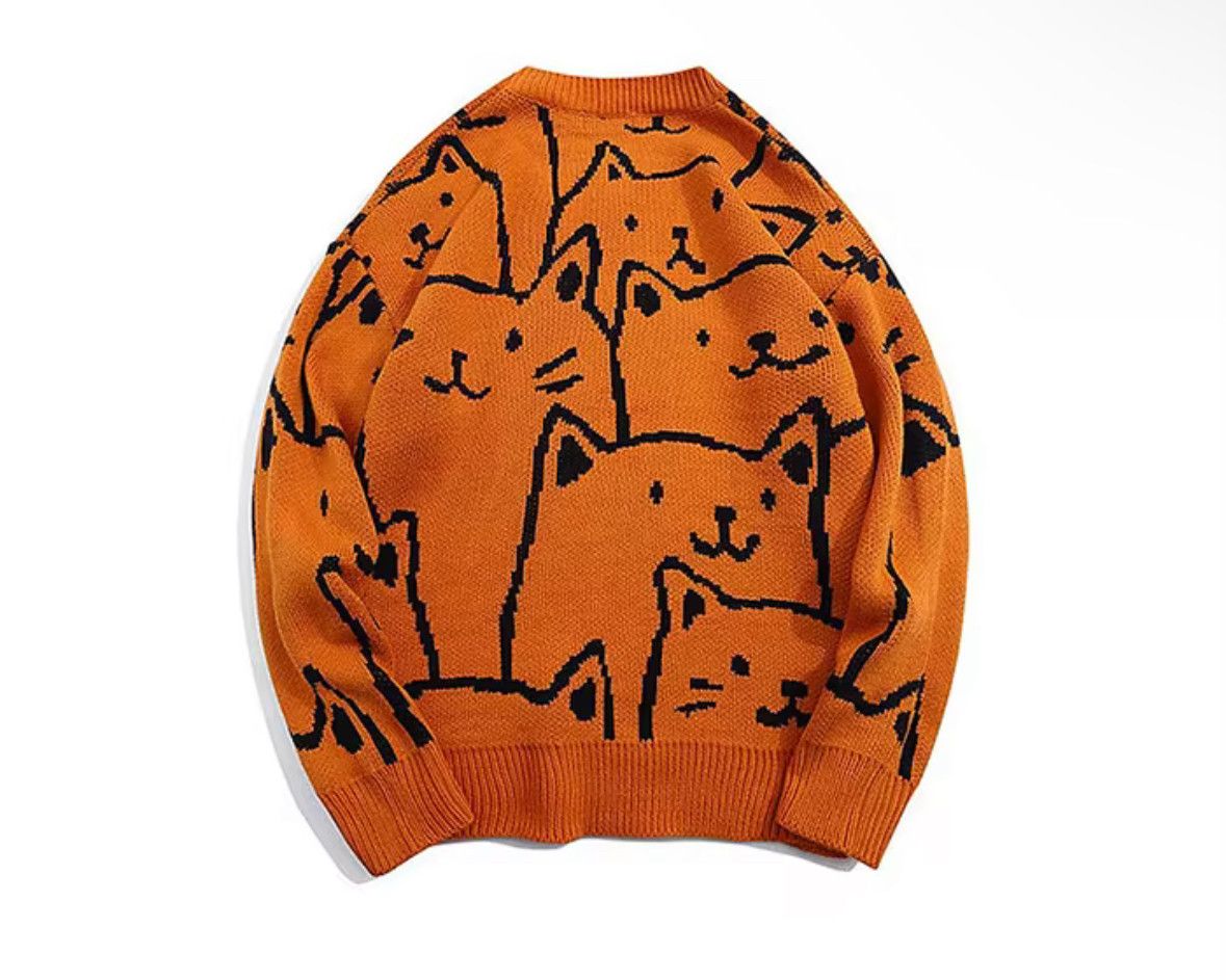 Japanese Brand Y2K Vintage Cat Sweater Jacquard Knitted Sweatshirt Size US L / EU 52-54 / 3 - 2 Thumbnail