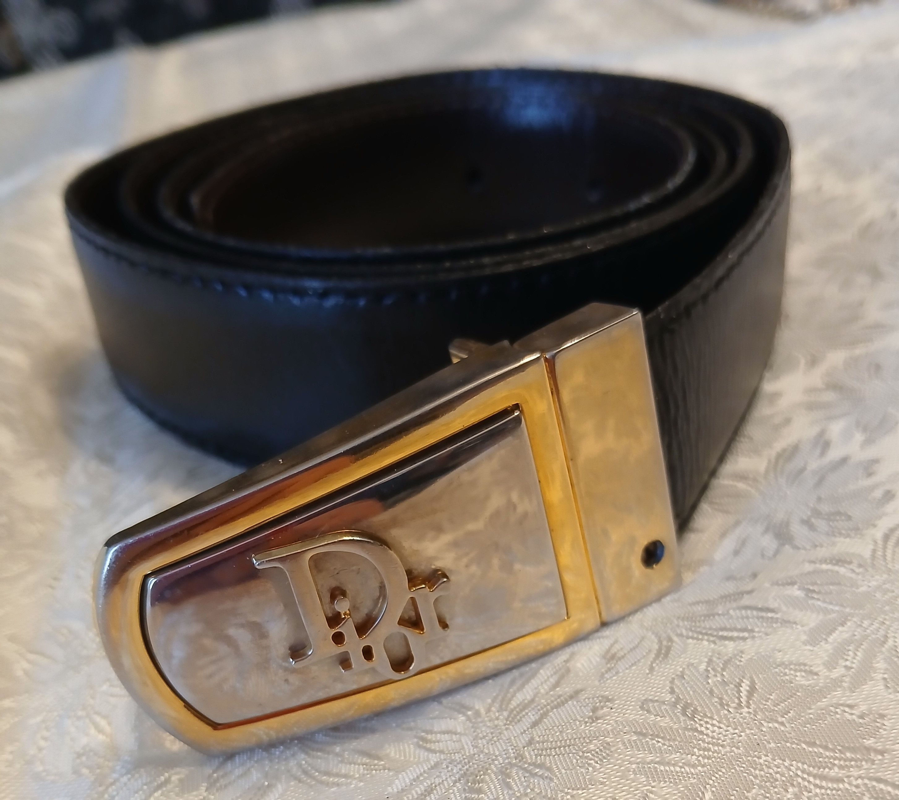 Dior Reversible Dior Vintage Leather Belt Size 38 - 3 Thumbnail