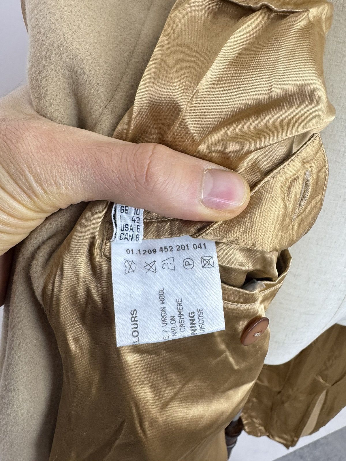Other Delmod Wool Blend Coat Vintage Merino Velour Beige Peacoat Size S / US 4 / IT 40 - 10 Thumbnail