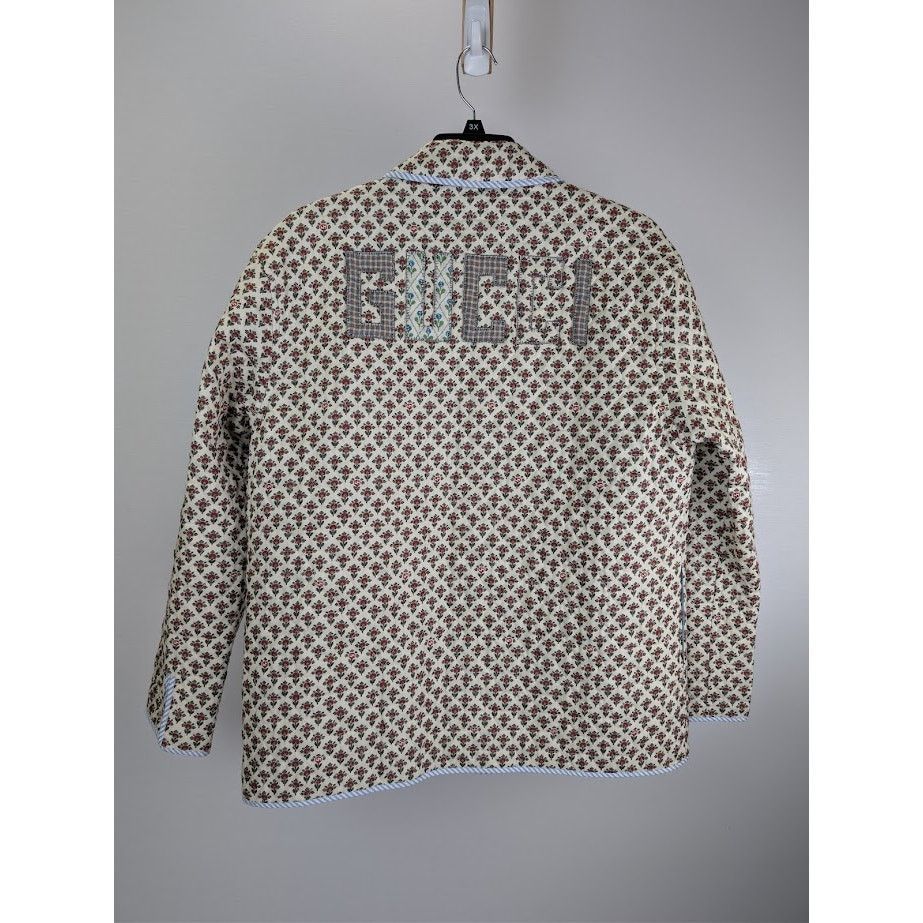 Gucci o1rshd1 Flowers On Linen Jacket in Ivory/Red Size US M / EU 48-50 / 2 - 10 Thumbnail