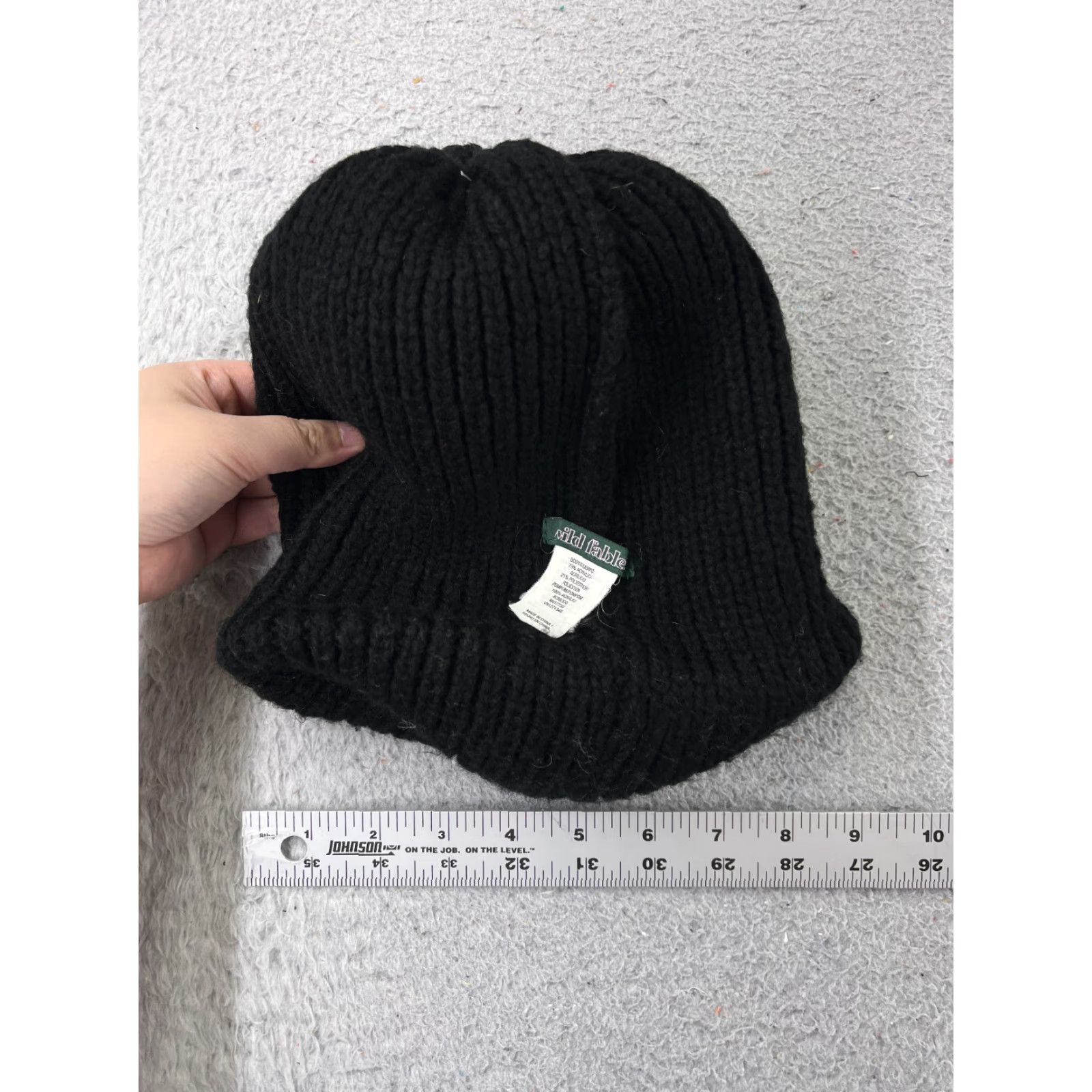 Vintage Wild Fable Beanie Toque Womens One Size Black Purple Knit Acrylic Poly Blend Size ONE SIZE - 5 Thumbnail
