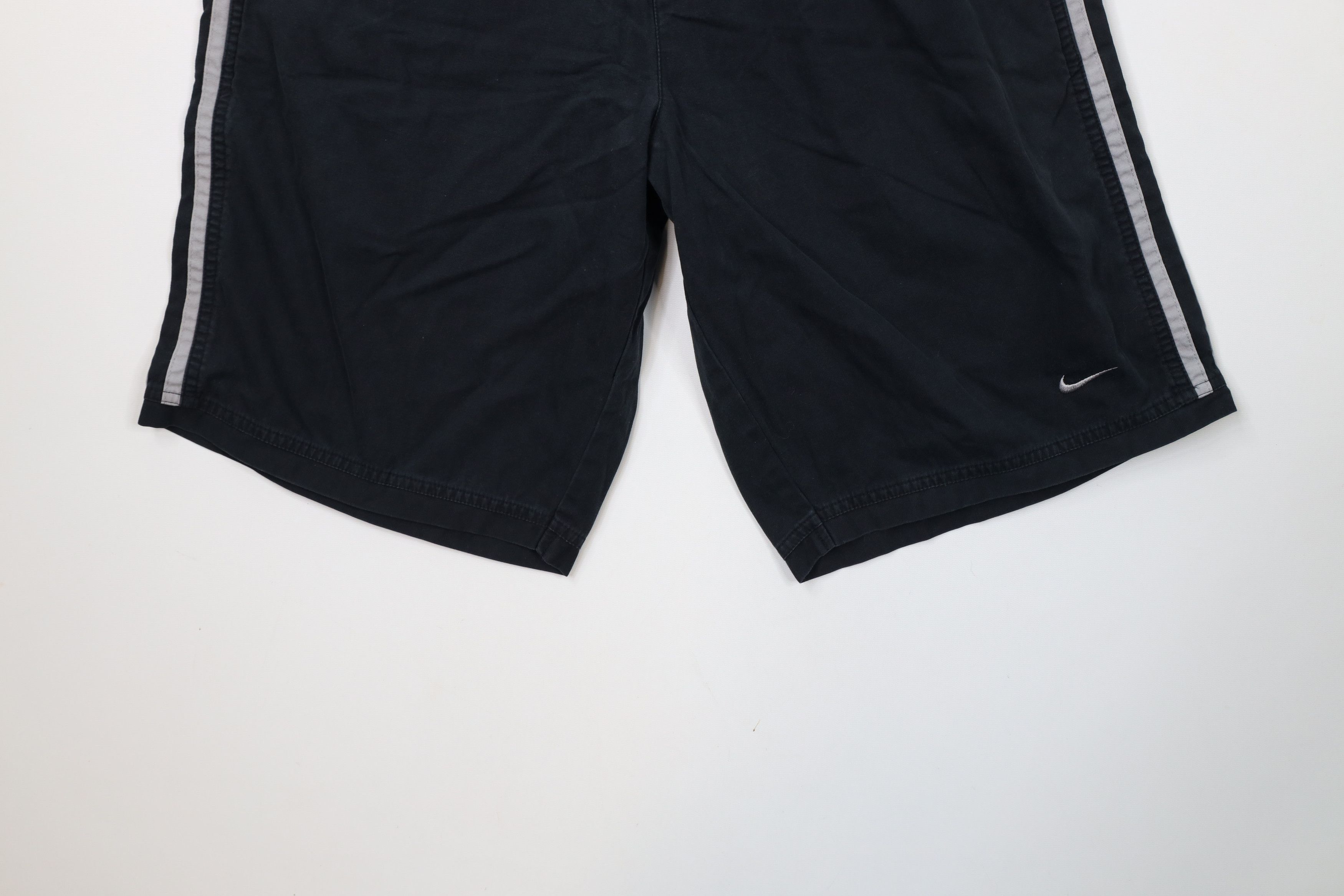 Nike × Vintage Vintage 90s Y2K Nike Scott Mini Swoosh Shorts Black Cotton Size US 32 / EU 48 - 4 Thumbnail
