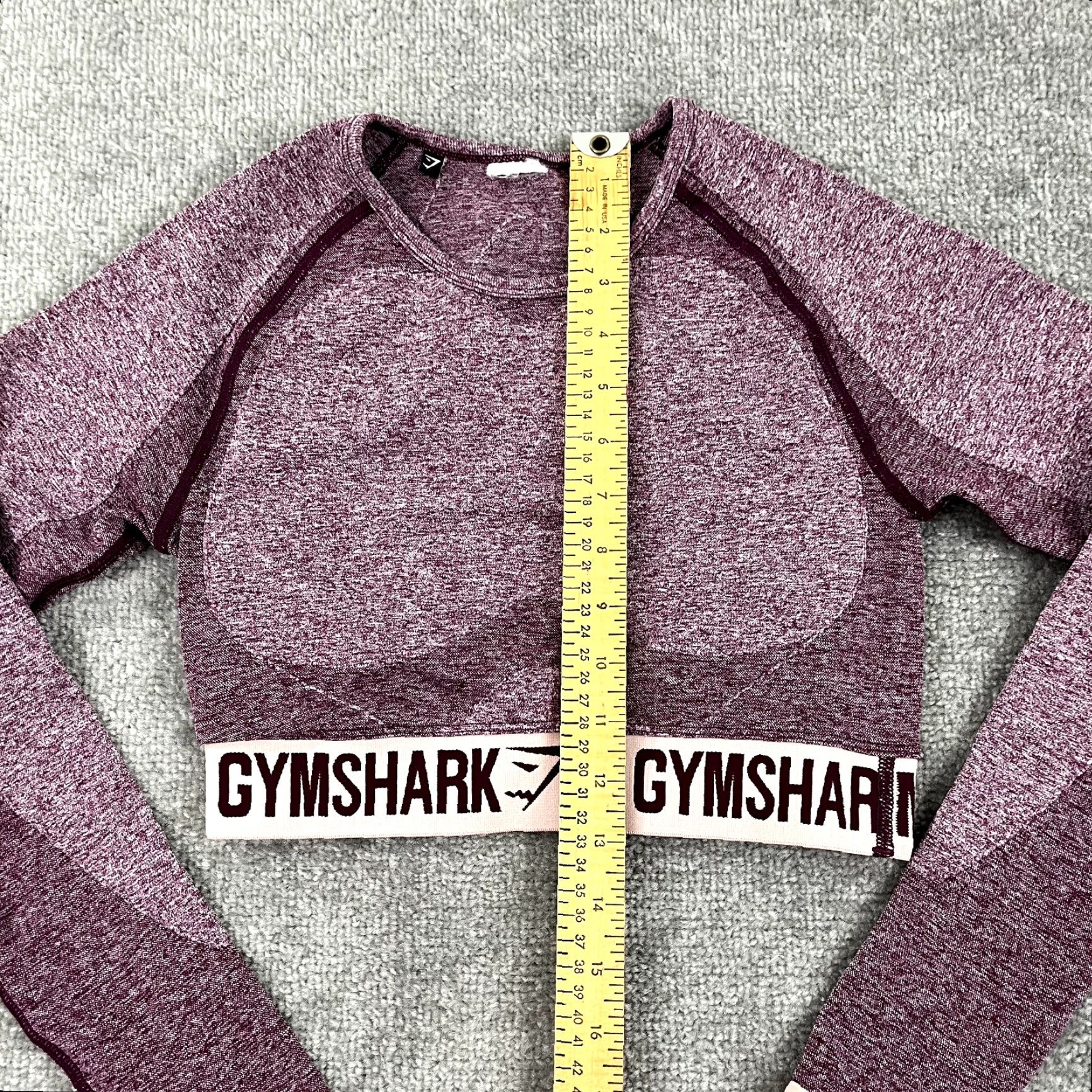 Gymshark GYMSHARK Top Womens M Cropped Dark Ruby Flex Shirt Long Sleeve Casual Shirt Womens M Gymshark Size M / US 6-8 / IT 42-44 - 4 Thumbnail