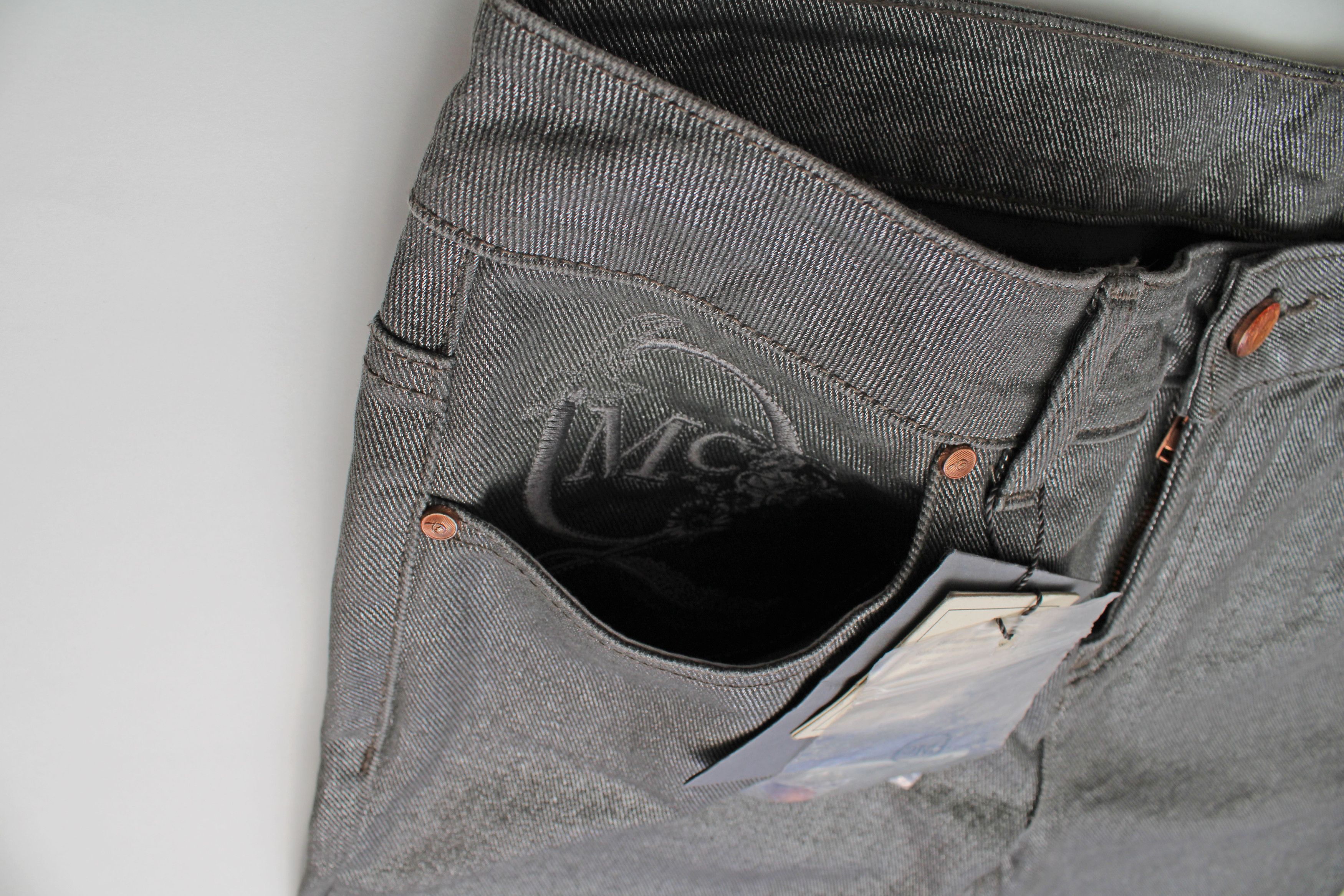 Alexander McQueen MCQ Alexander McQueen Silver Metallic Jeans Size 29" - 4 Thumbnail