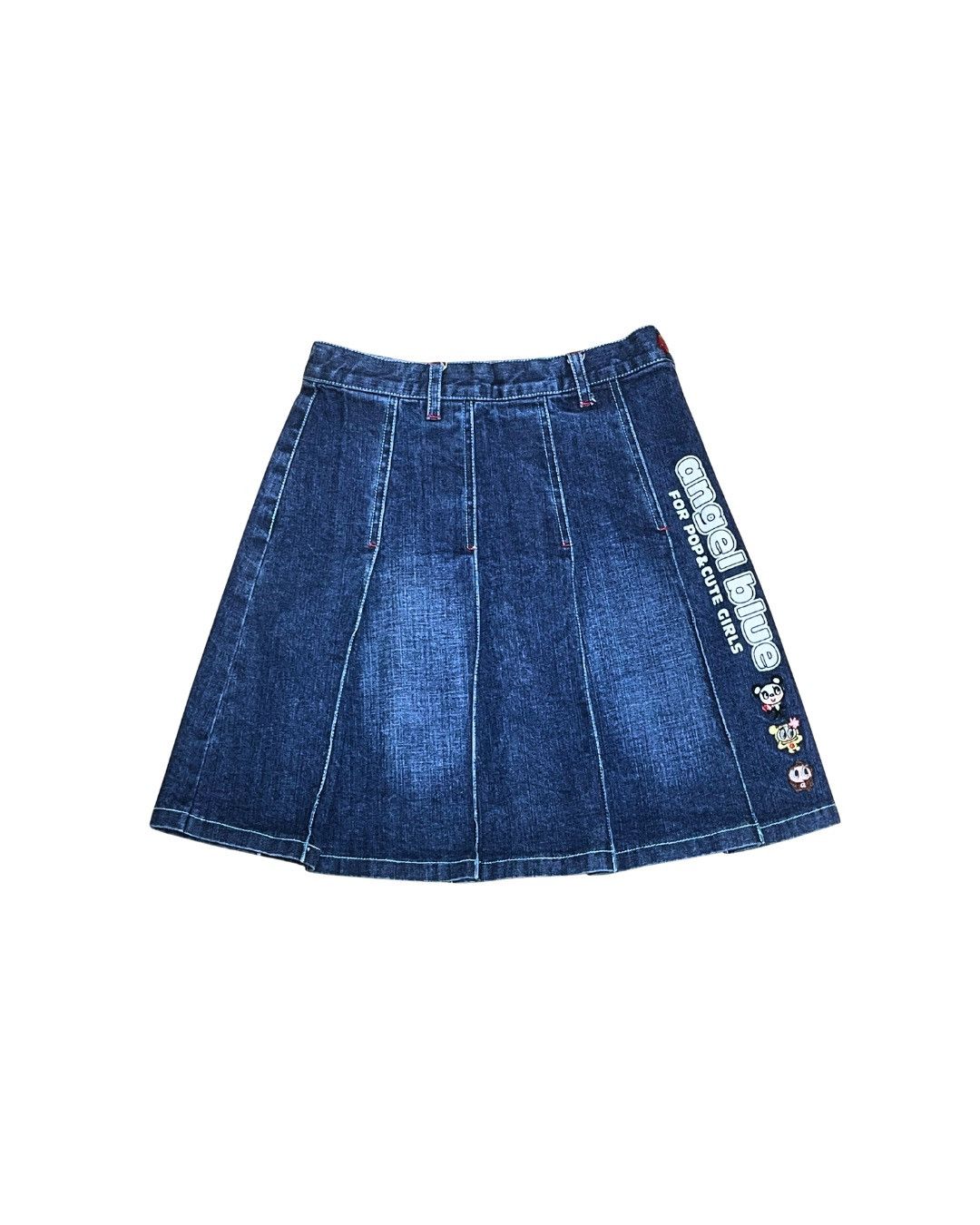 Angel Blue Angel Blue Denim Skirt - Nakamura-kun Heart Graphic Y2K Size 26" / US 2 / IT 38 - 3 Thumbnail