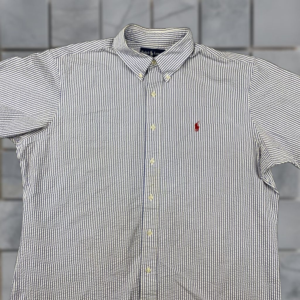 Ralph Lauren Ralph Lauren Button-Down Shirt Mens XL Striped Classic Fit Seersucker Multicolor Casual Size US XL / EU 56 / 4 - 1 Thumbnail