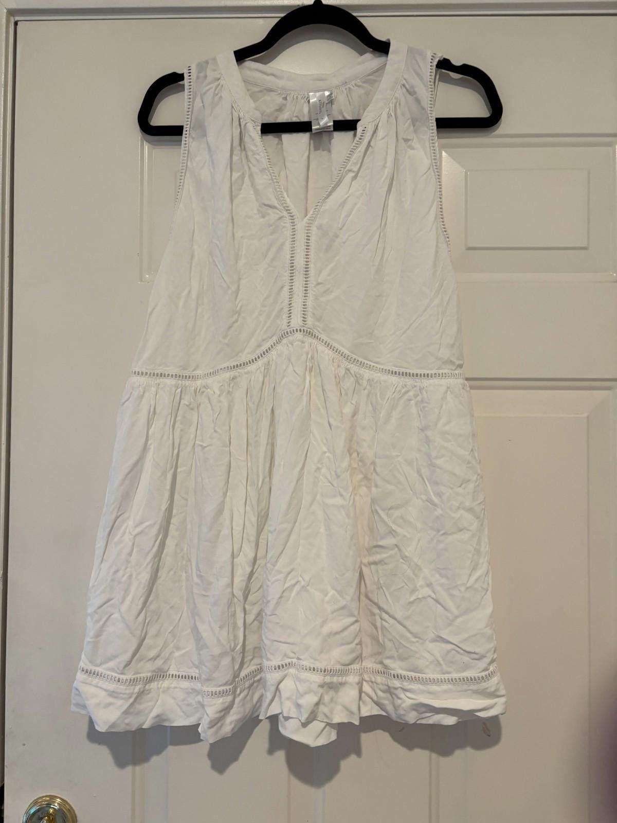 Designer Womens sz L Seafolly %100 viscose white dress #398 Size L / US 10 / IT 46 - 1 Thumbnail