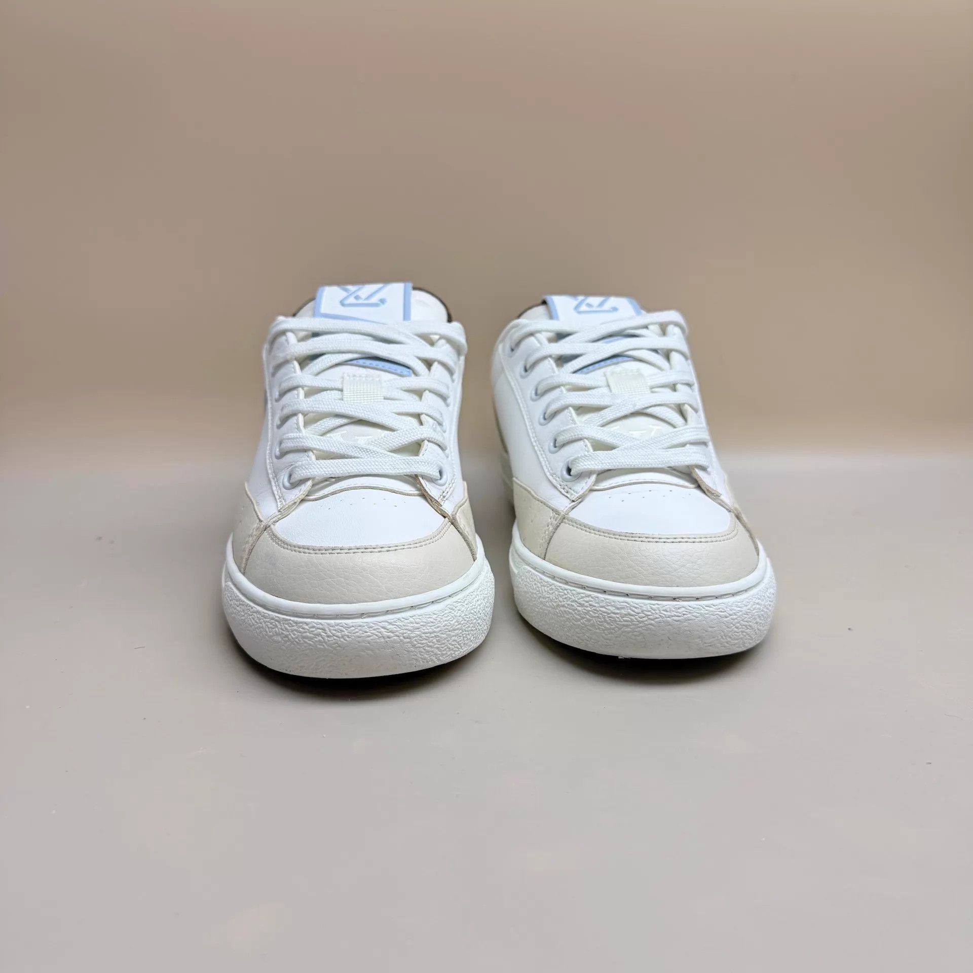 Louis Vuitton LV Charlie White Blue Logo Sneakers 37 95 New Size US 6.5 / IT 36.5 - 2 Thumbnail