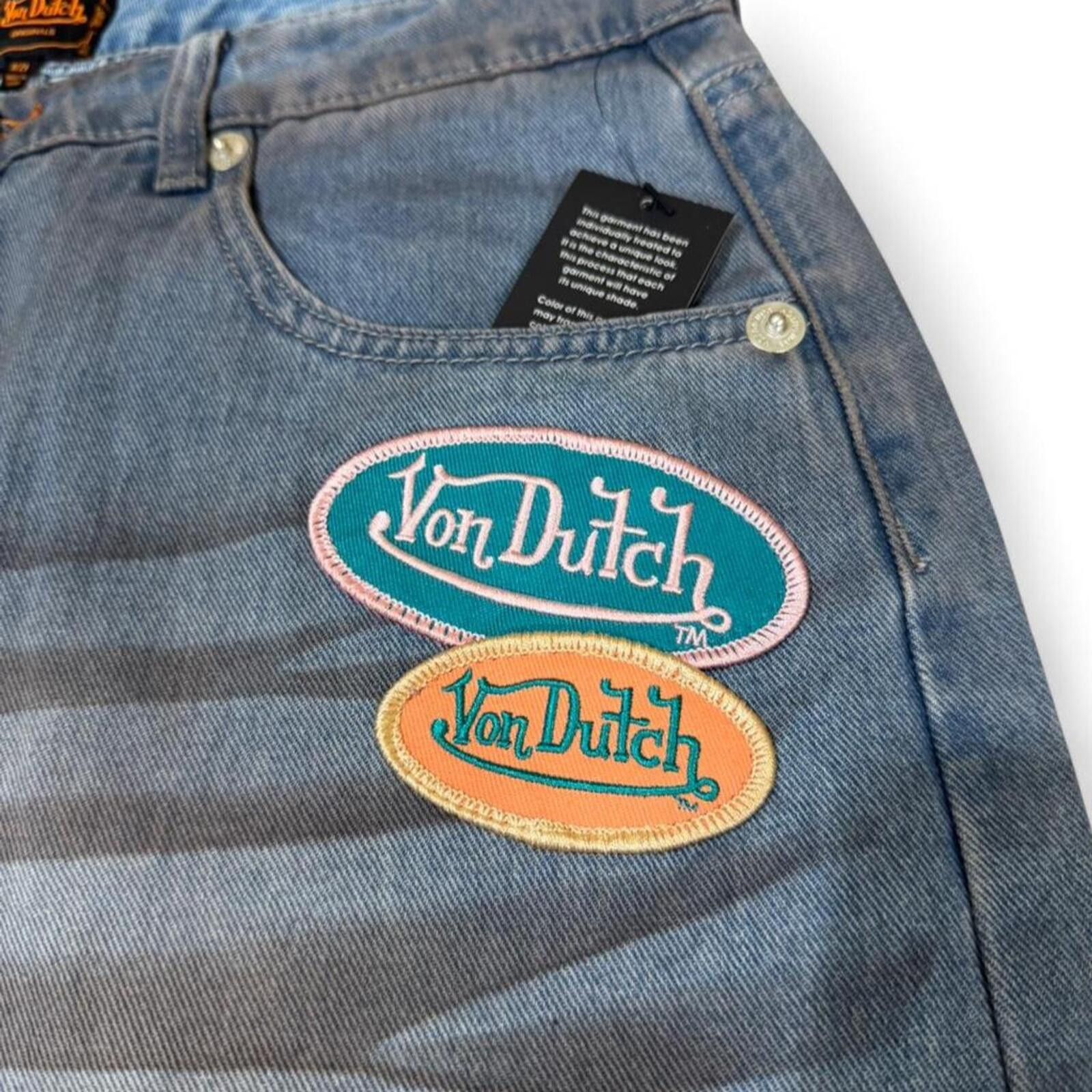 True Religion Von Dutch wide leg straight fit patchwork unique shade jeans Size 31" - 5 Thumbnail