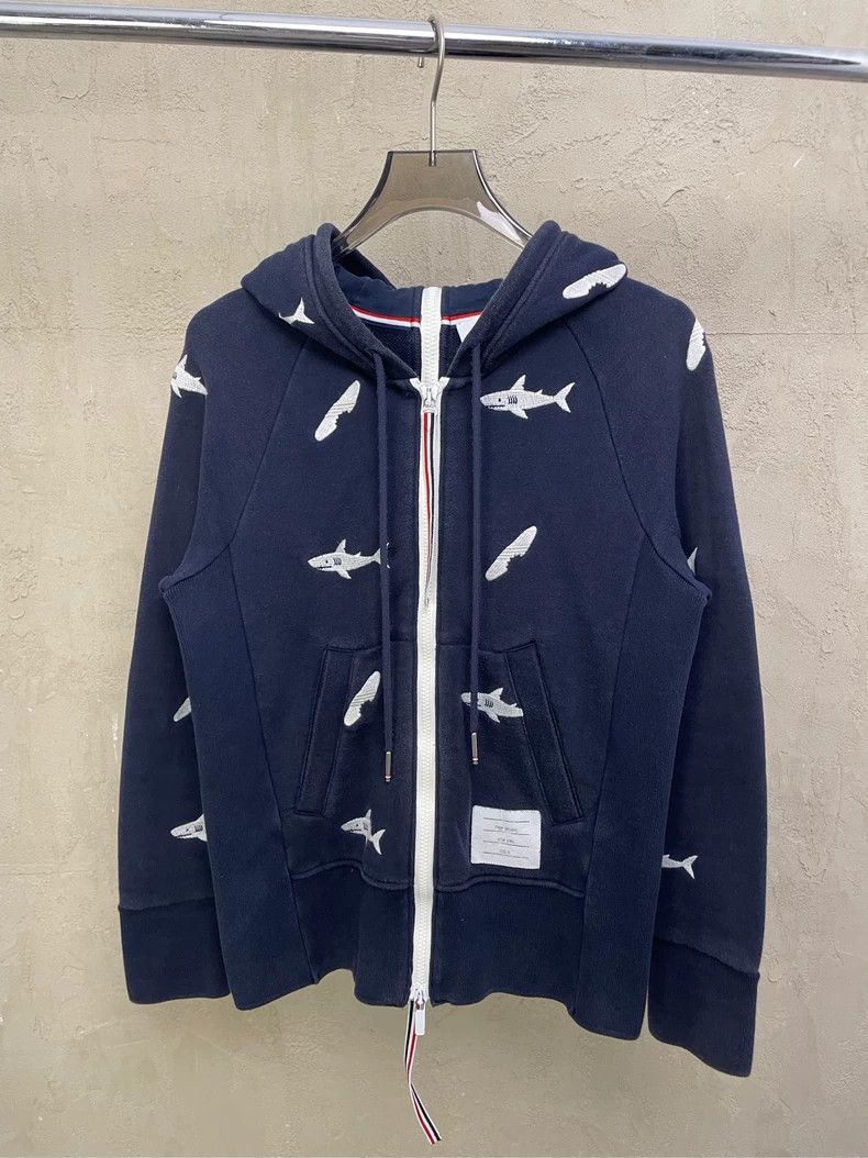 Thom Browne Thom browne Dark blue full-print embroidered shark double-s Size US XS / EU 42 / 0 - 1 Thumbnail