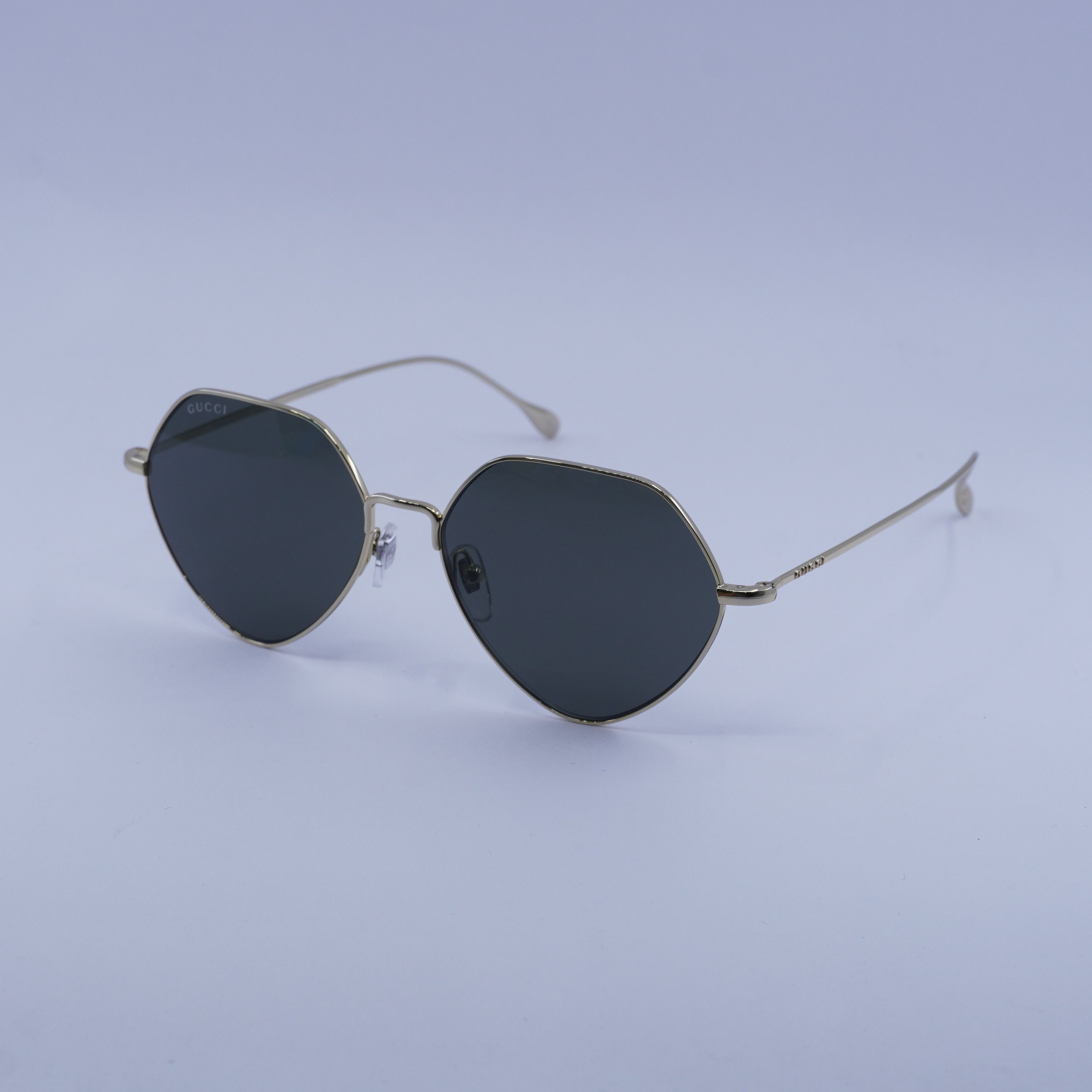 Gucci GG0432S 001 Sunglasses Gold Aviator Frame, Transparent Lenses Gucci Gucci GG0432S 001 Sunglasses Gold Aviator Frame  main image 2