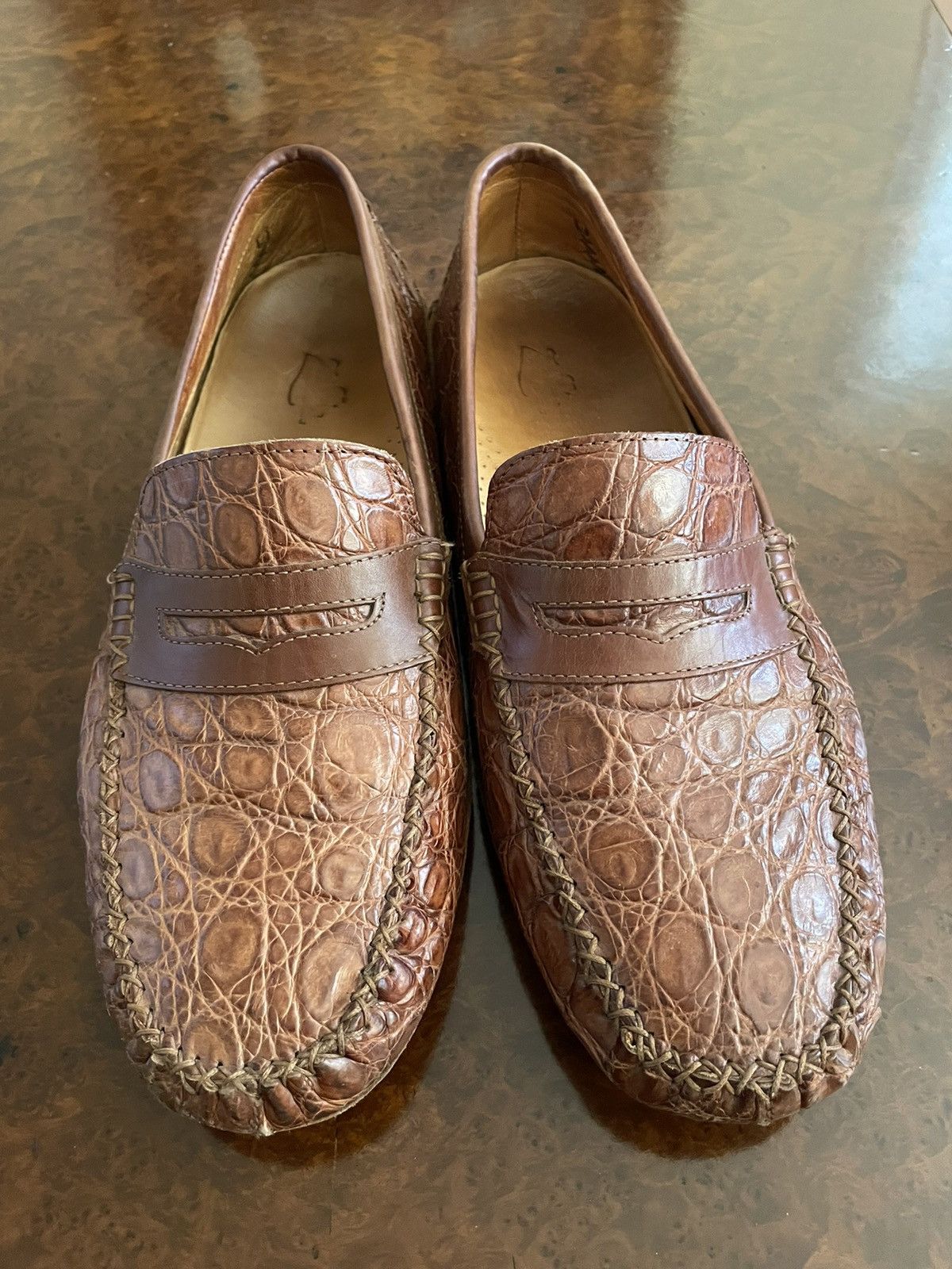 Zelli Crocodile Driving Loafers Size US 11.5 / EU 44-45 - 1 Thumbnail