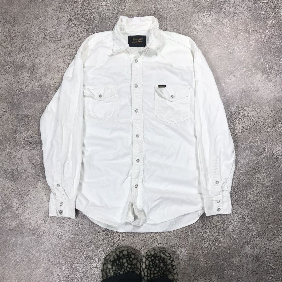 Vintage Vintage Wrangler Western Shirt Cream Workwear Streetwear M Size US M / EU 48-50 / 2 - 1 Thumbnail