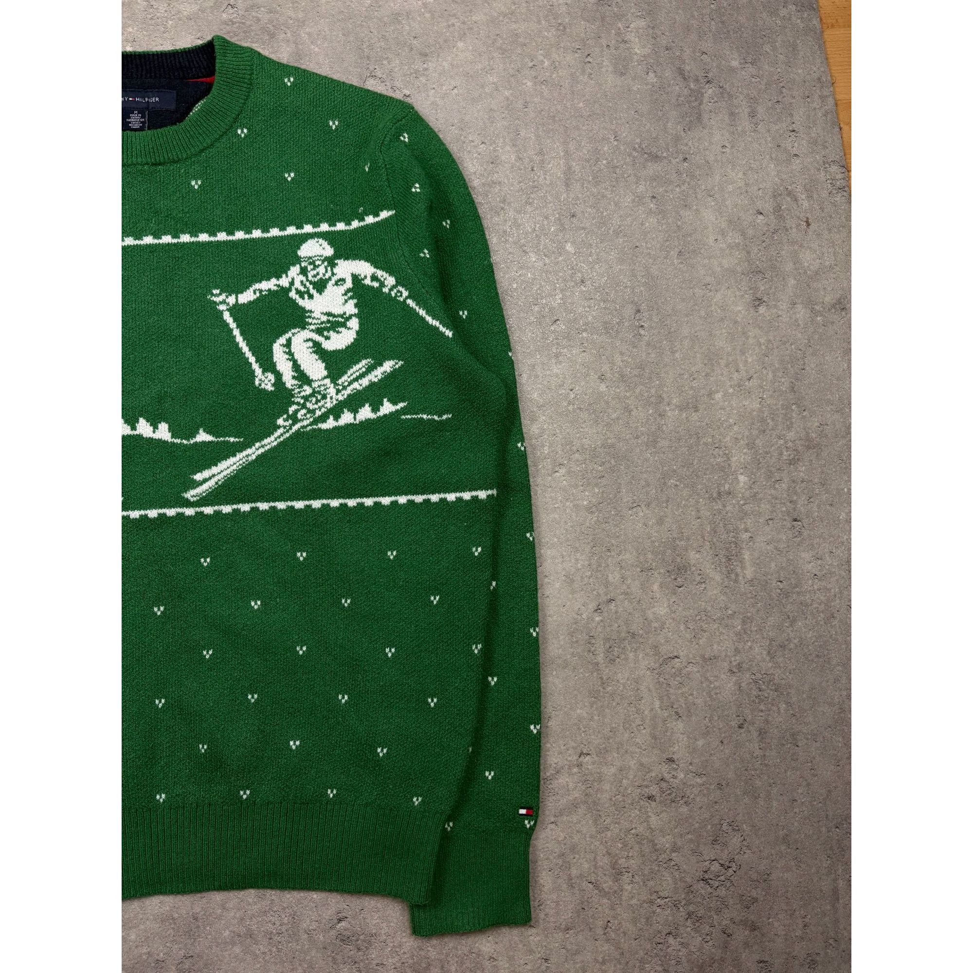 Tommy Hilfiger Retro Slope Style: Tommy Hilfiger Skier Graphic Knit Sweater Size US M / EU 48-50 / 2 - 3 Thumbnail