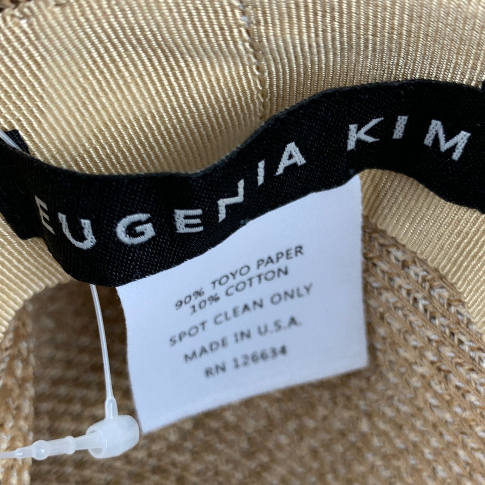 Eugenia Kim EUGENIA KIM Beige Natural Woven Toyo Paper Cotton Hat Size ONE SIZE - 6 Thumbnail