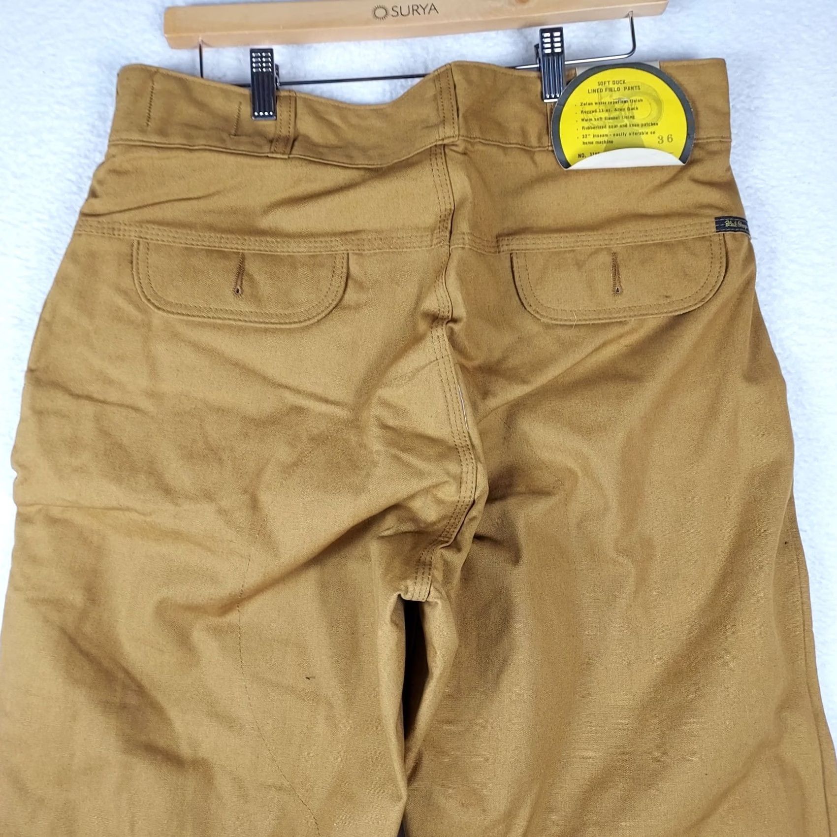 Vintage Black Sheep Pants Brown Flannel Lined Size 36 NWT Regular Straight Pockets 31 Inseam Winter Fall Spring Snow Pants Mens Size US 36 / EU 52 - 3 Thumbnail
