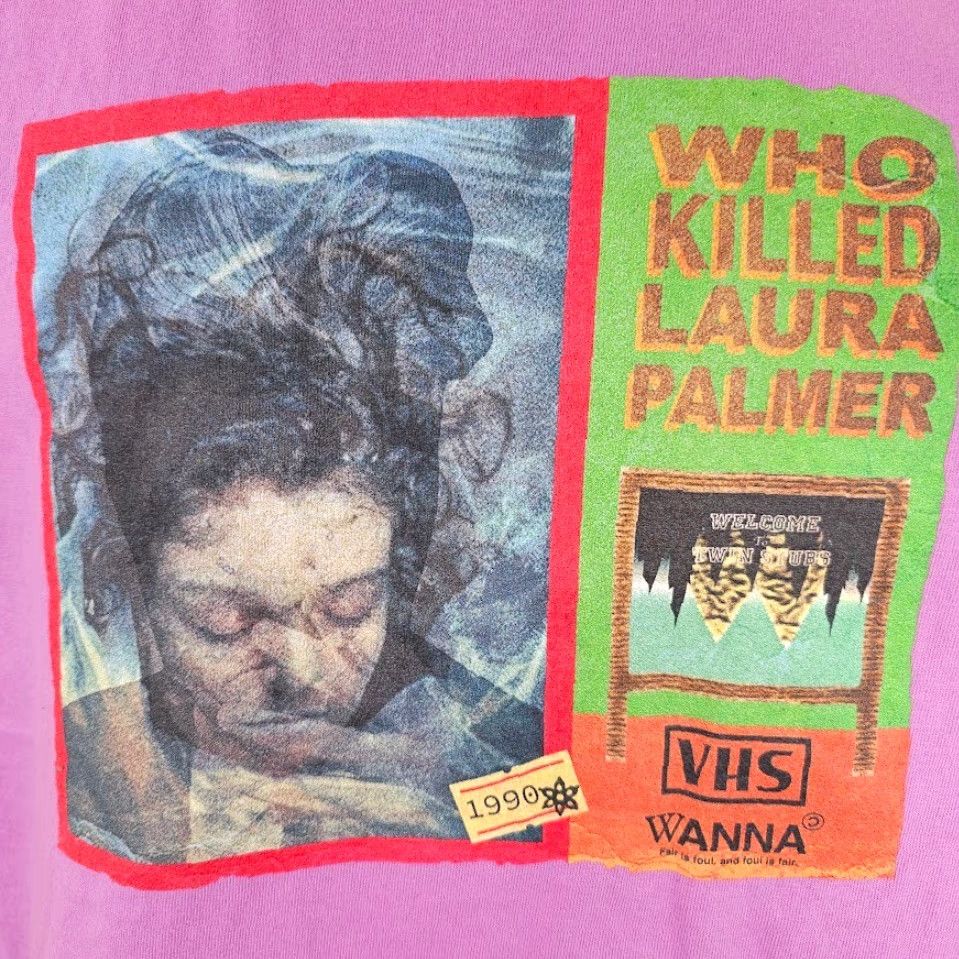Vintage VINTAGE Twin Peaks T Shirt Mens Size XL Pink Purple Who Killed Laura Palmer Wanna Size US XL / EU 56 / 4 - 3 Thumbnail