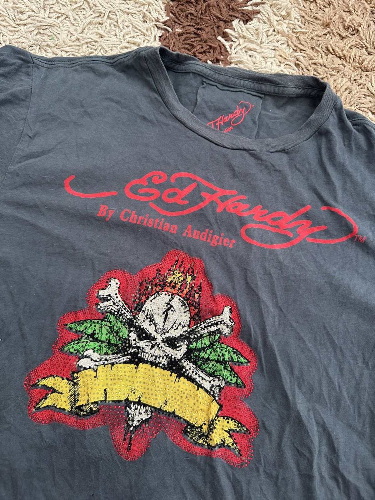 Ed Hardy 🔥VINTAGE ED HARDY RHINESTONES LOGO T-SHIRT🔥 Size US M / EU 48-50 / 2 - 2 Thumbnail