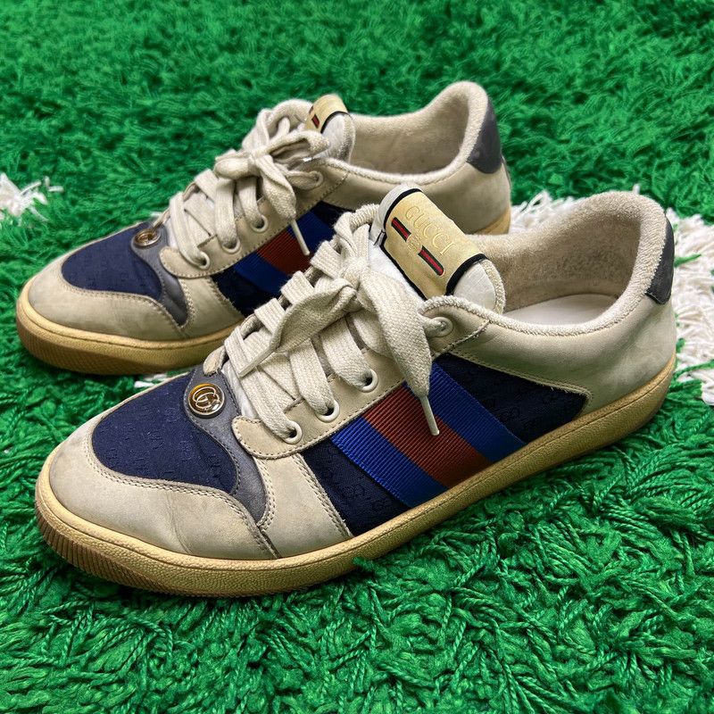 Gucci Gucci Screener Low-Top Sneakers in Gray and White 0079 Size US 9.5 / EU 42-43 - 1 Thumbnail