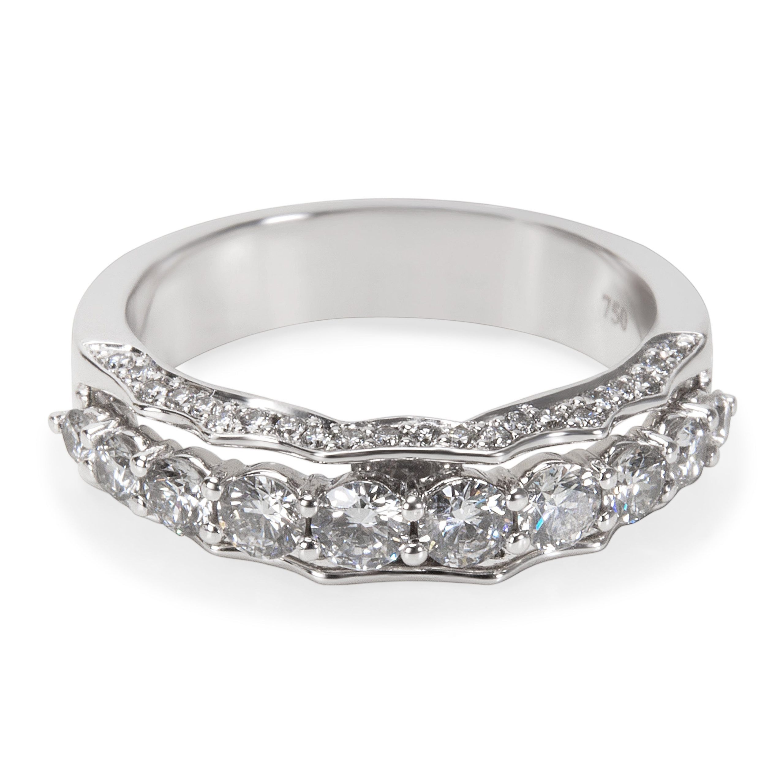 image of Tiffany Co Peter Storm Diamond Band In 18K White Gold (0.90 Ctw), Women's