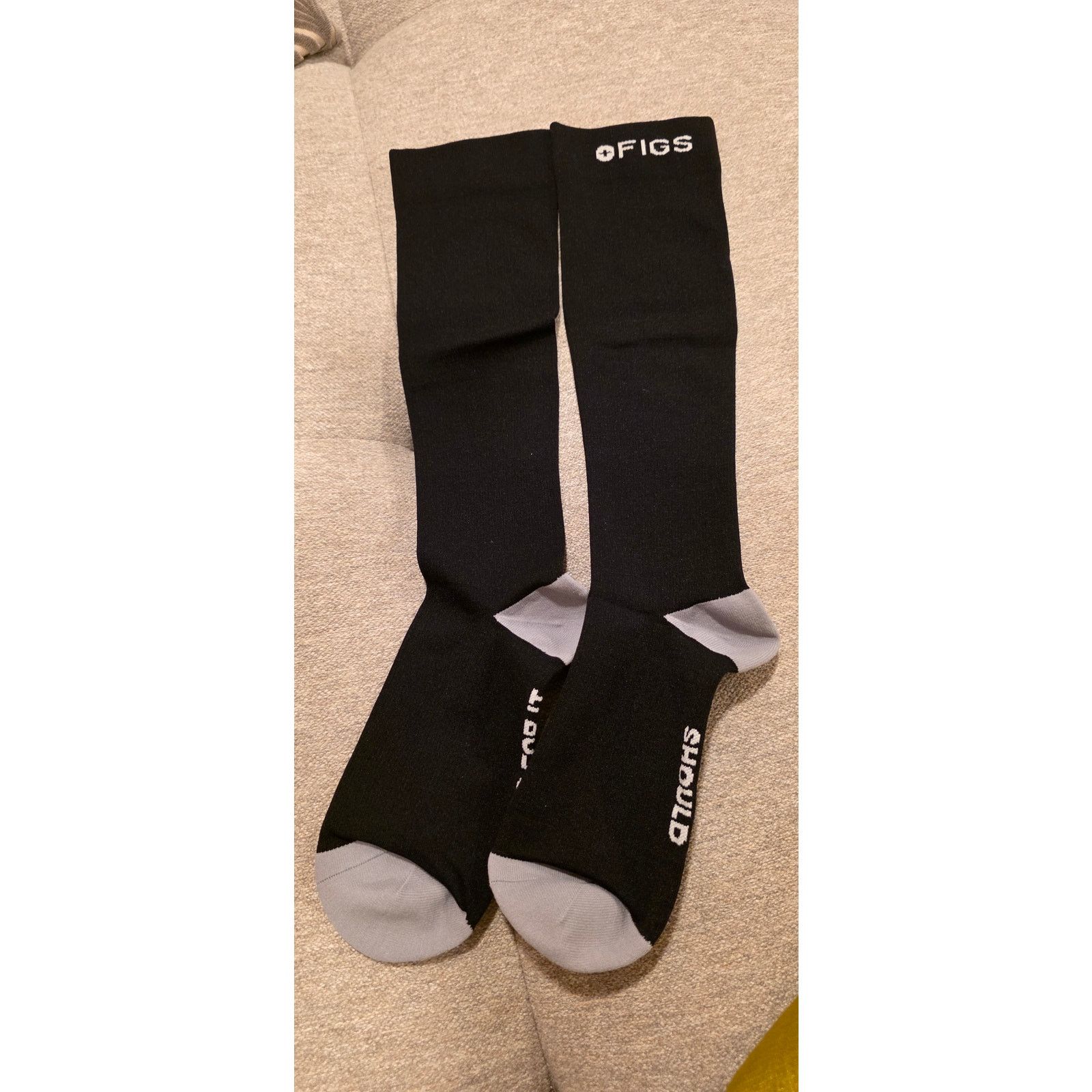 Other FIGS Black Compression Socks S NWOT "JUST GO FOR IT" Size ONE SIZE - 4 Thumbnail