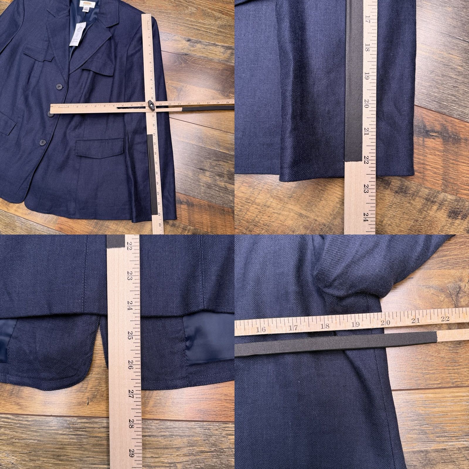 Talbots Talbots Petites Blazer 12W Blue Linen Silk Stretch Career Italian Fabric New Size XL / US 12-14 / IT 48-50 - 9 Thumbnail