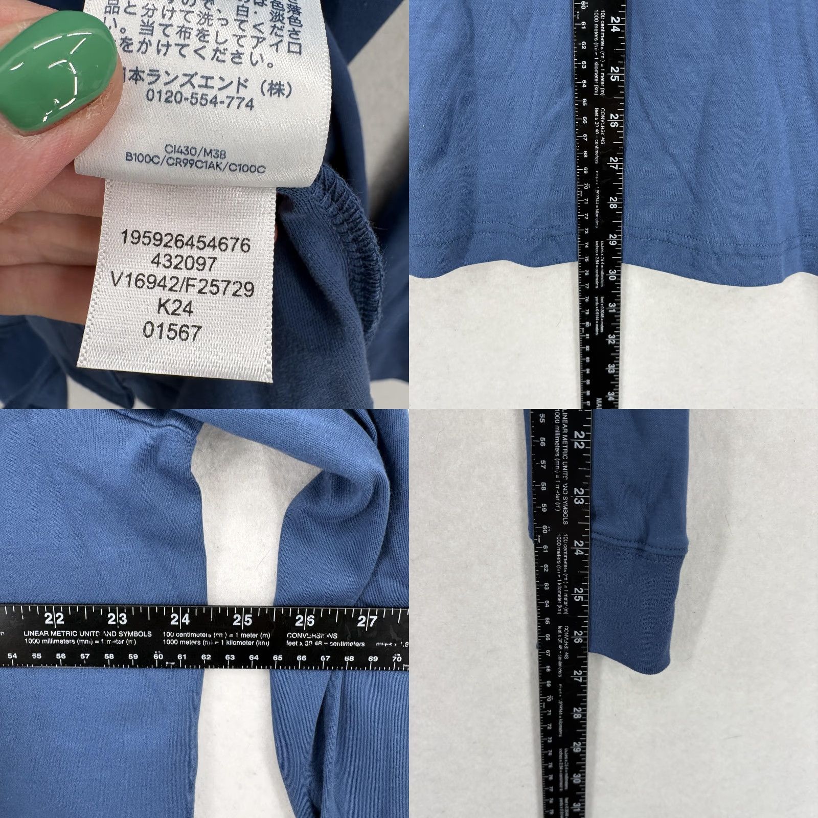 Lands' End Lands' End Polo Shirt Mens L Blue Supima Cotton Long Sleeve Tagless Jersey Classic Casual Button Front Collar Shirts Men Reg XS-XL Size US L / EU 52-54 / 3 - 8 Thumbnail