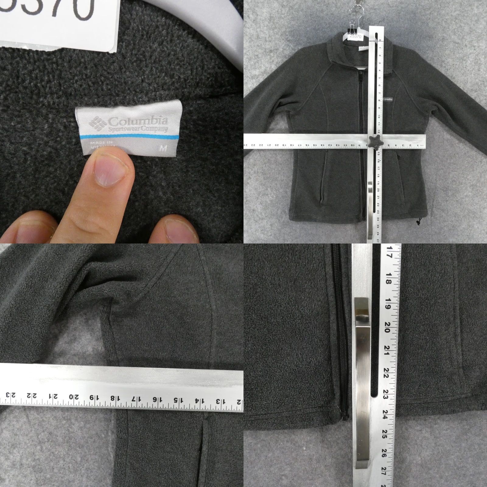 Logo 7 Columbia Jacket Womens Medium Dark Gray Zip Up Fleece Pockets w Logo Size M / US 6-8 / IT 42-44 - 8 Thumbnail