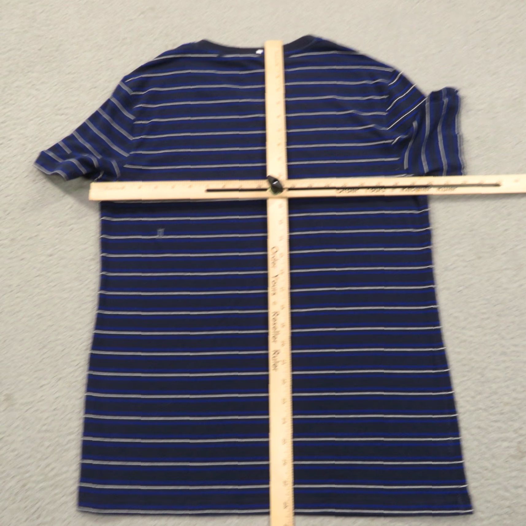 Vintage Kit & Ace Shirt Men Medium Navy Blue White Striped Pima Modal Stretch V Neck Tee Size US M / EU 48-50 / 2 - 7 Thumbnail