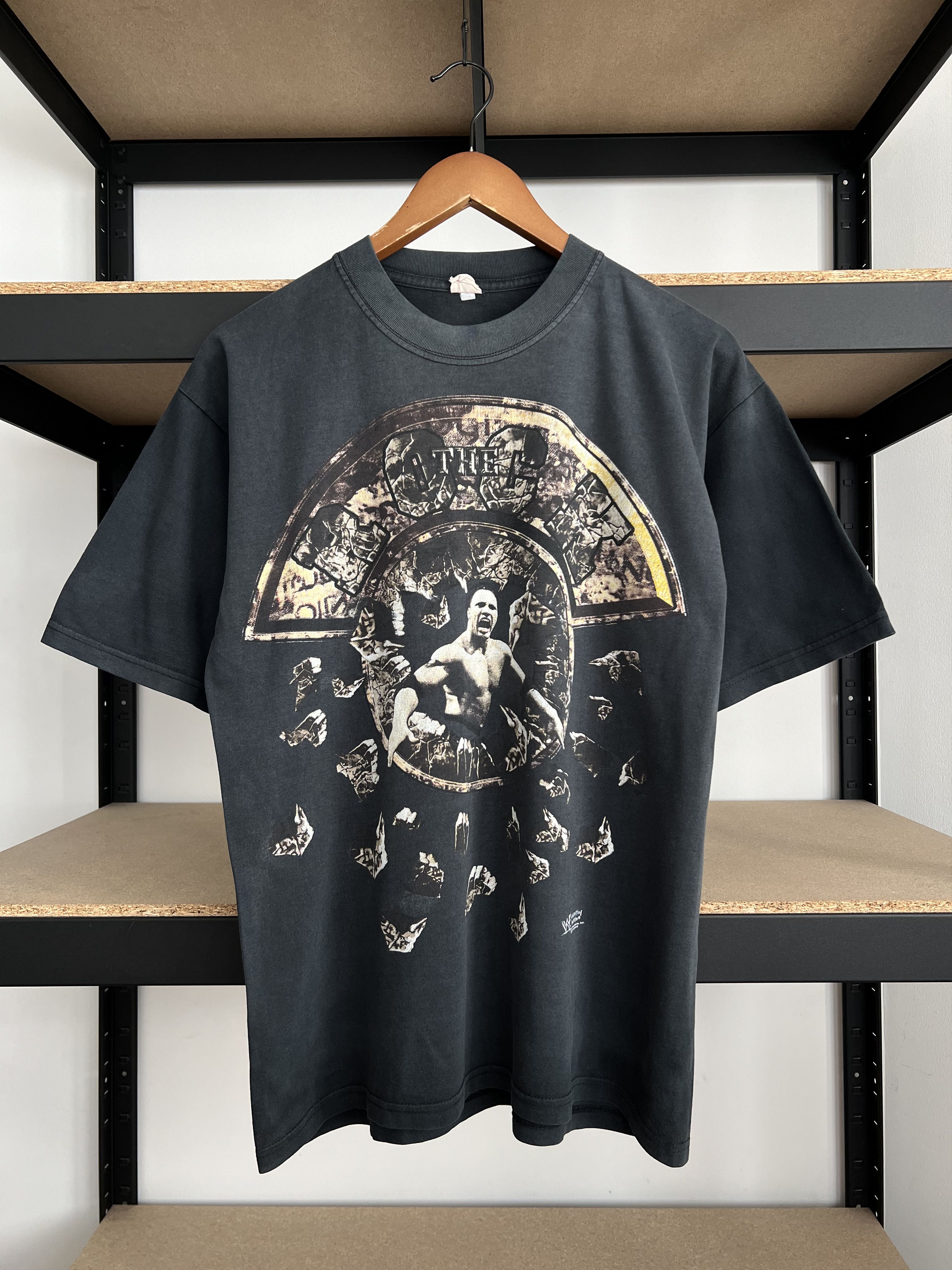 WWE Vintage 1998 The Rock WWE Faded Black T-shirt Size US M / EU 48-50 / 2 - 3 Thumbnail