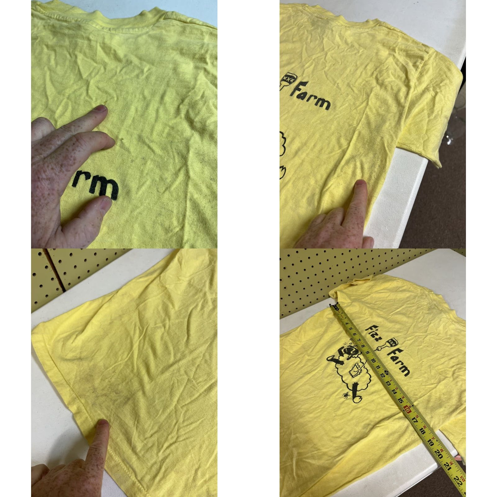 Hanes VINTAGE Hanes T-Shirt Yellow Crew Neck Short Sleeve Men L Cotton Sheep Stitch Bar Pub Band? Fizz Farm Single Stitch Size US L / EU 52-54 / 3 - 8 Thumbnail