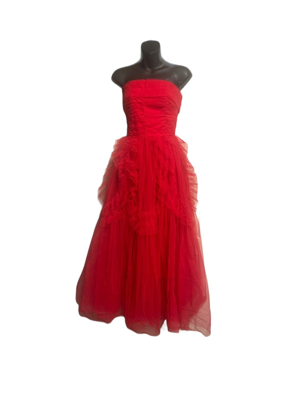 BCBG Max Azria Strapless Ruffle-Trimmed Gown 🌹