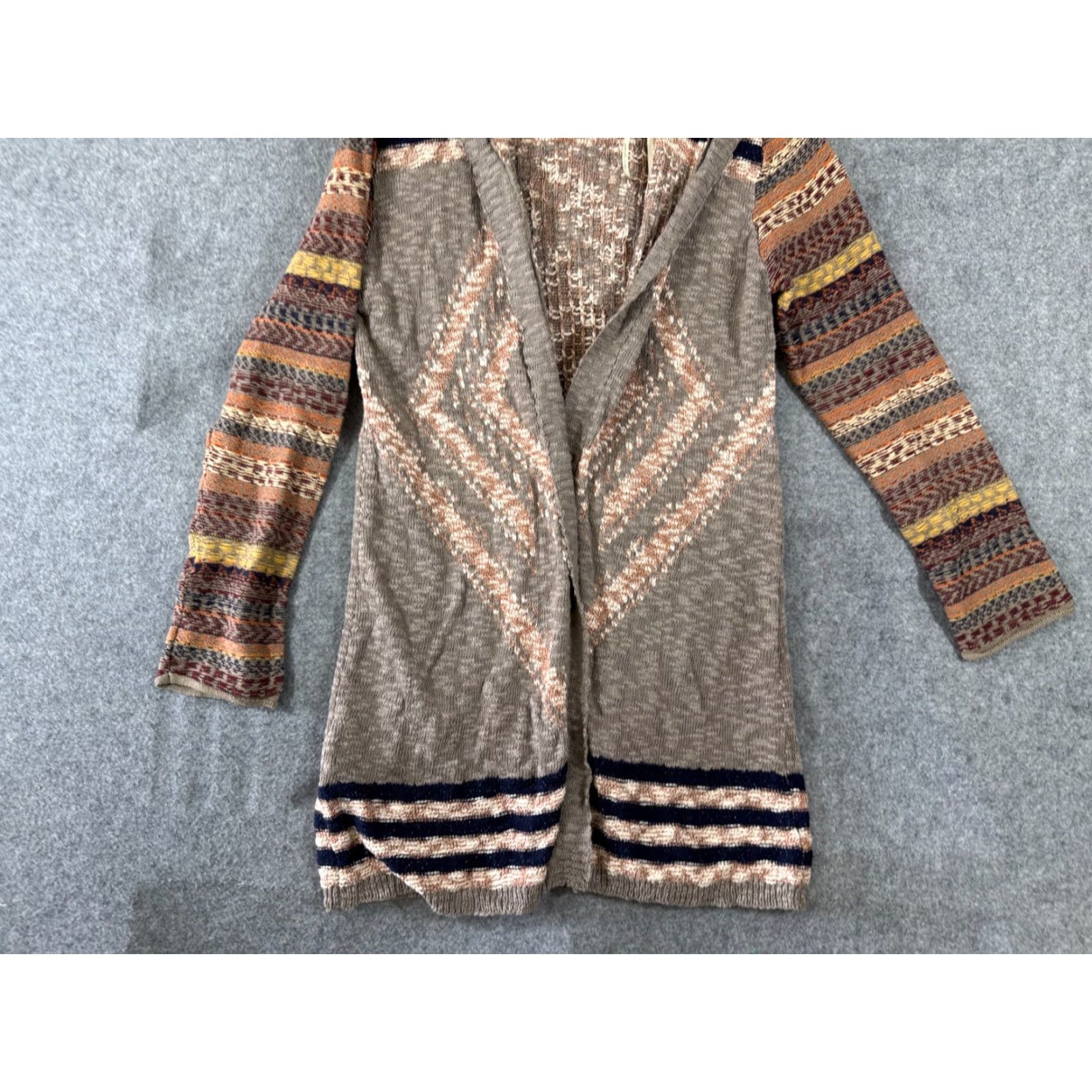 BKE BKE Buckle Sweater Mens M Brown Knit Aztec Tribal Open Front Hooded Cardigan Size US M / EU 48-50 / 2 - 4 Thumbnail