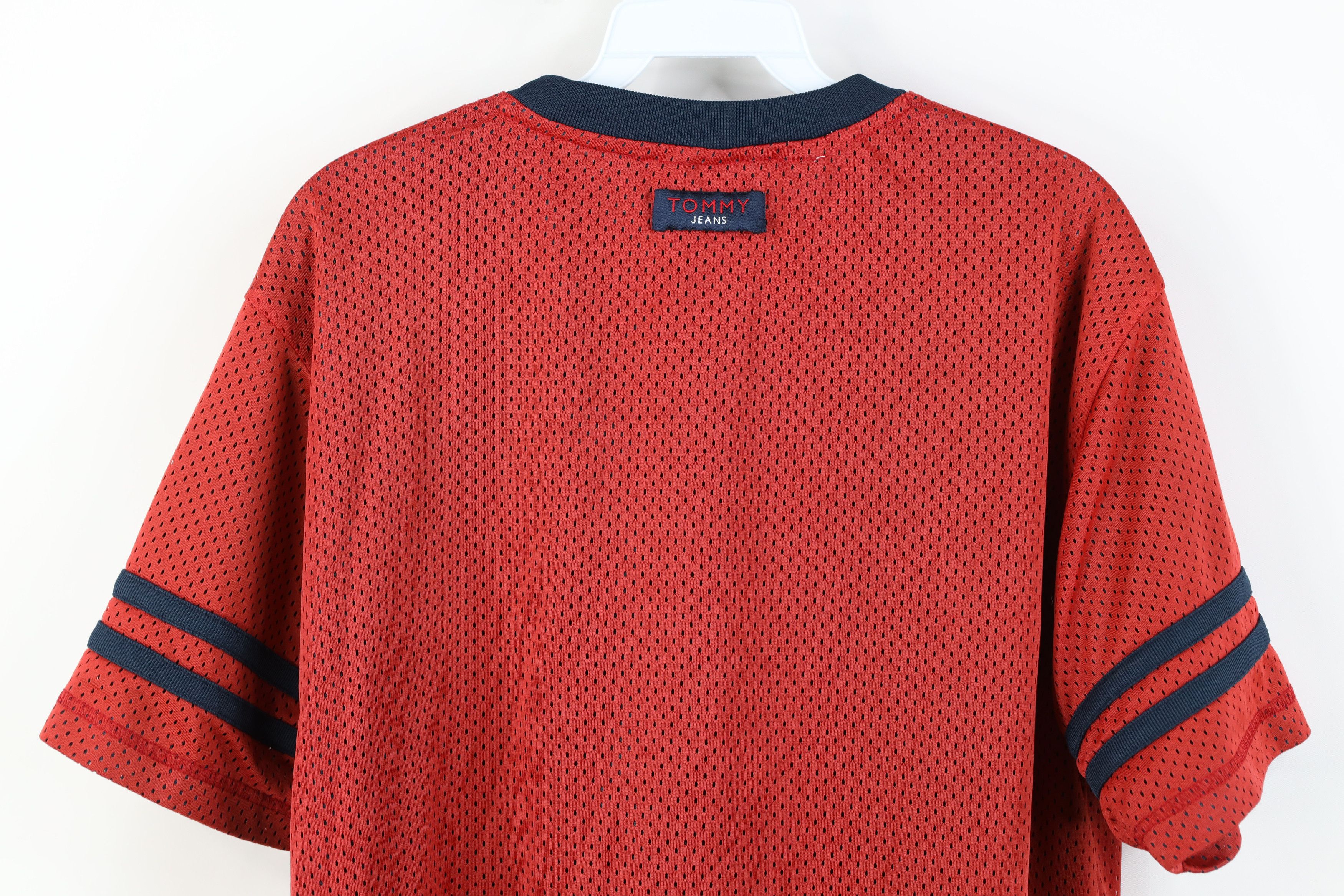 Tommy Hilfiger Vintage 90s Y2K Tommy Hilfiger Striped Mesh Jersey T-Shirt Size US L / EU 52-54 / 3 - 15 Thumbnail
