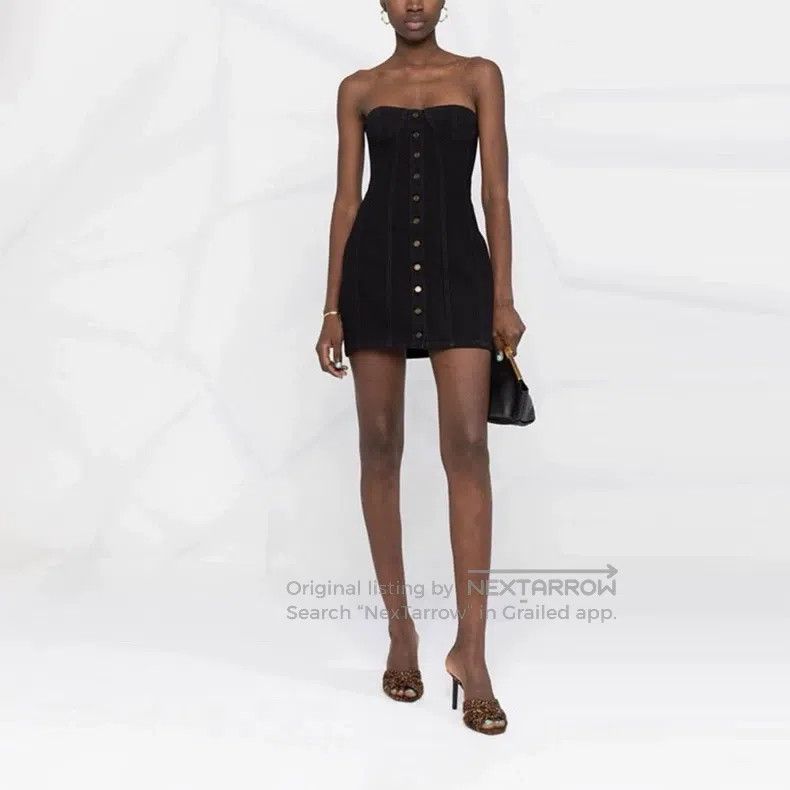Saint Laurent Paris Saint Laurent Paris Denim Tube Top Dress Size XS / US 0-2 / IT 36-38 - 3 Thumbnail