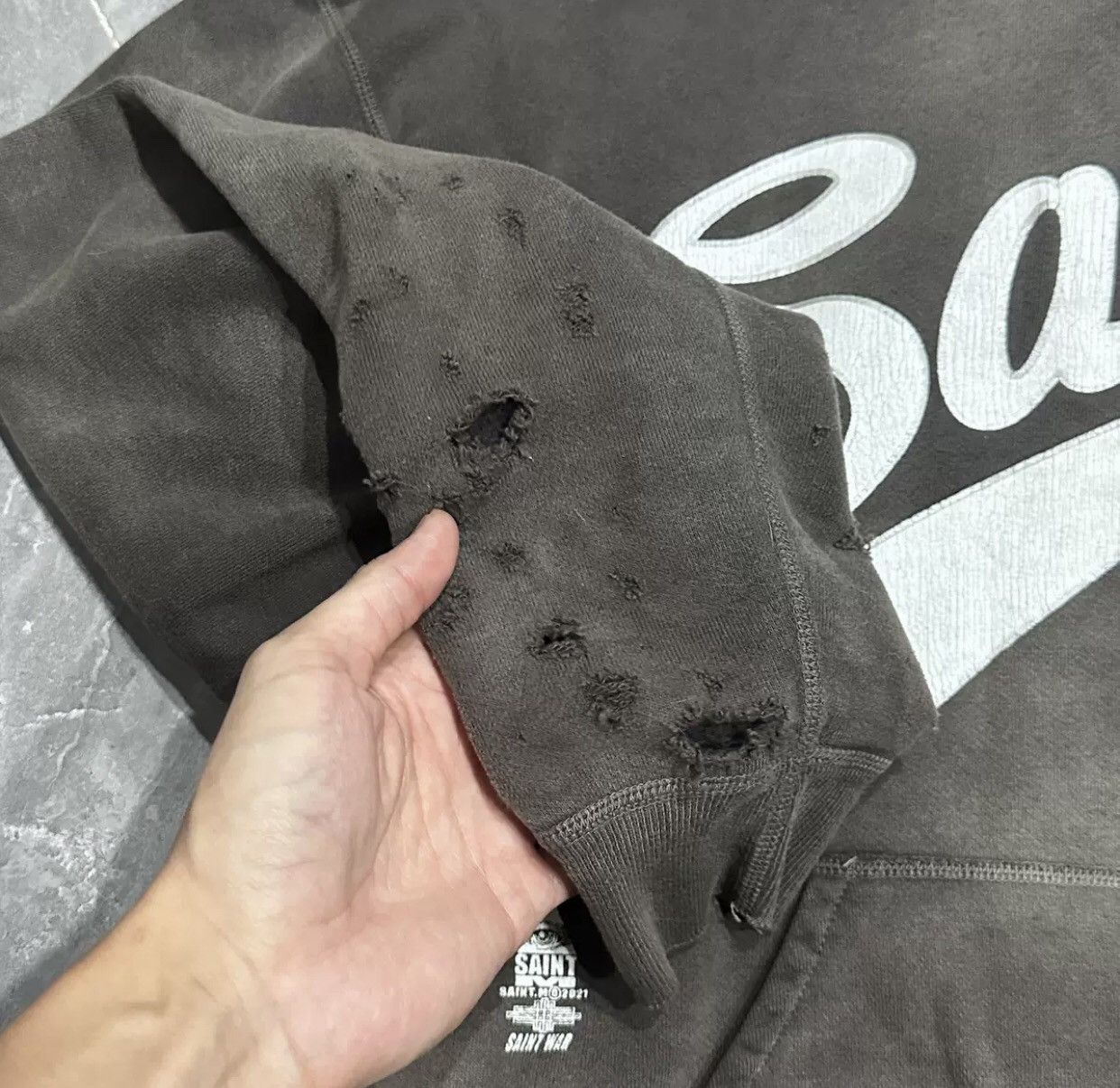 Saint Michael Saint Michael Wormhole Damaged, Washed, Used Hoodie2412- Size US M / EU 48-50 / 2 - 4 Thumbnail