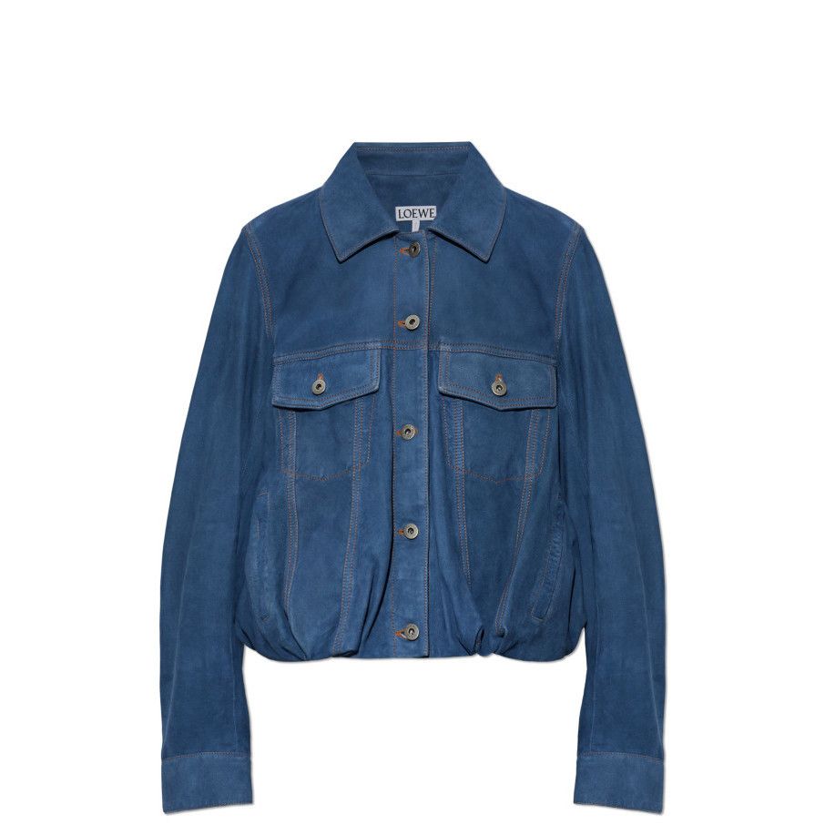 Loewe LOEWE Blue Suede Jacket New & Authentic (Women's size:8;) Size M / US 6-8 / IT 42-44 - 1 Preview