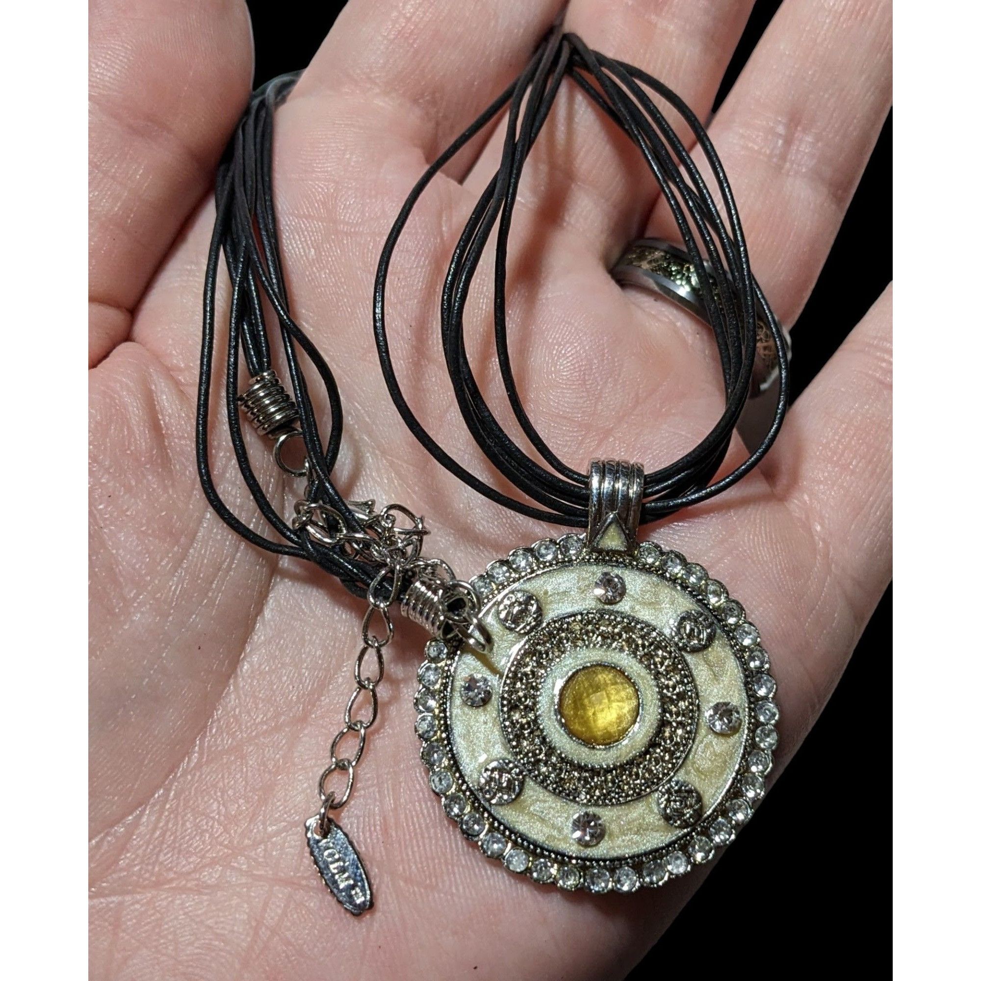 Other Vintage 90s VCLM Rhinestone Enamel Necklace Size ONE SIZE - 4 Thumbnail